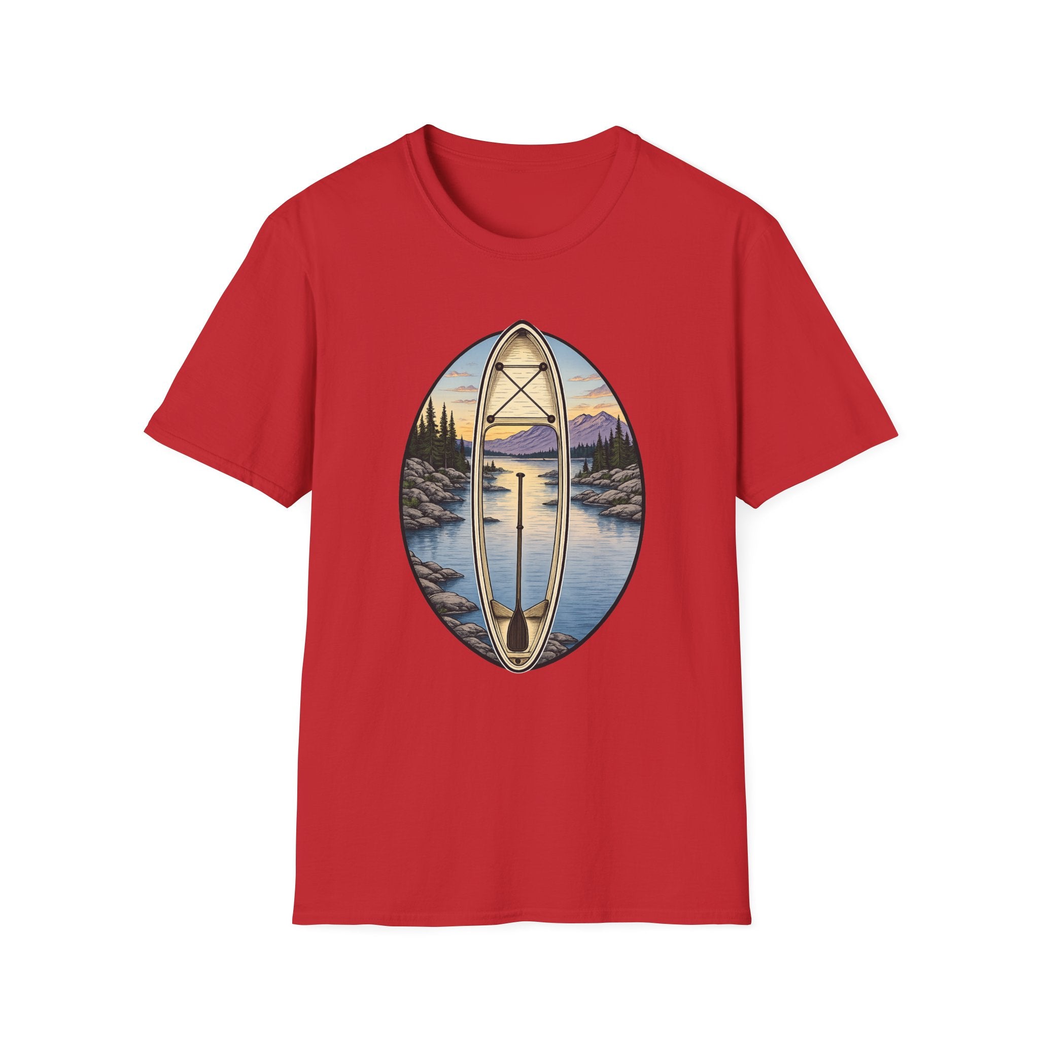 Canoe Sunset Scenic Lake Paddle Tee