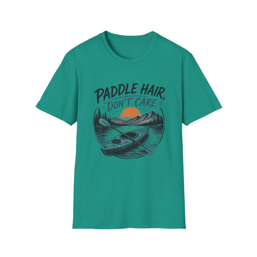 Paddle Hair Don't Care Kayak T-Shirt – Funny Tee for Outdoor Lovers