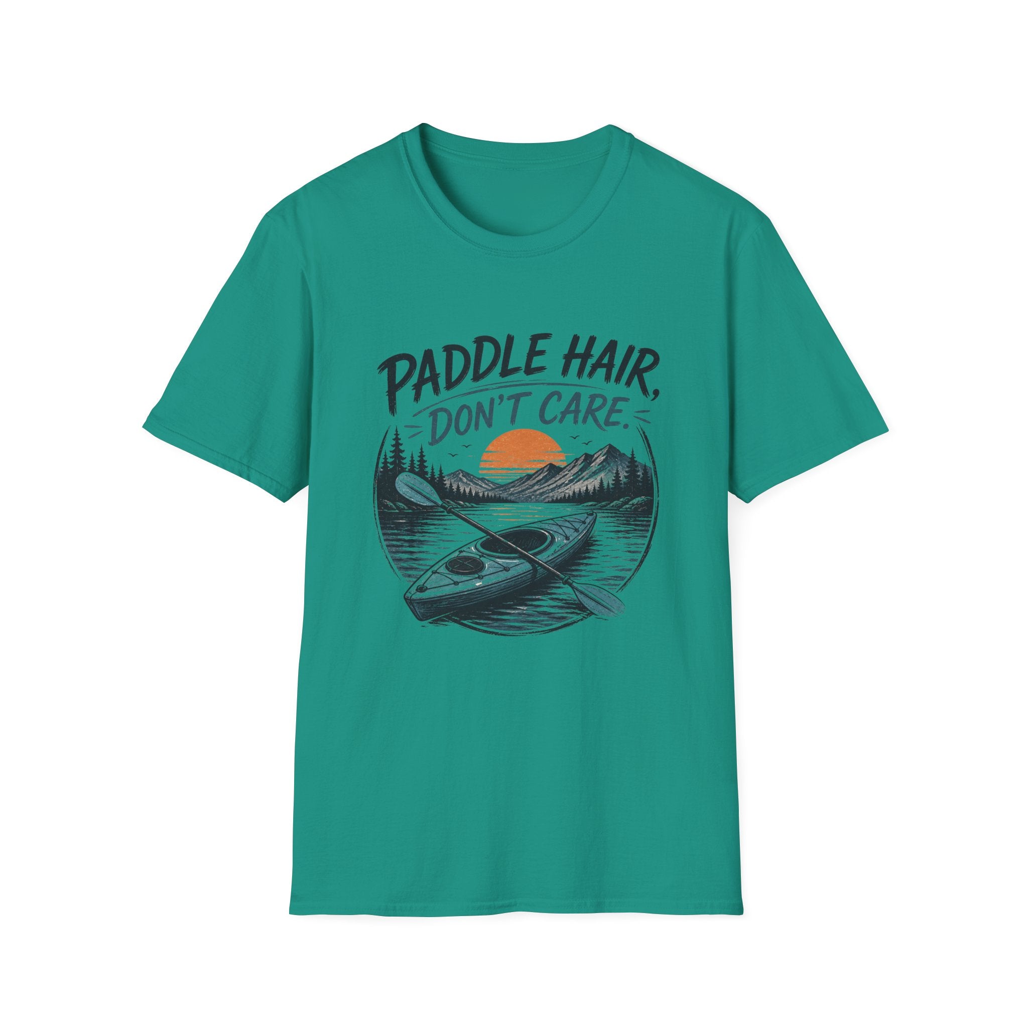 Paddle Hair Don't Care Kayak T-Shirt – Funny Tee for Outdoor Lovers