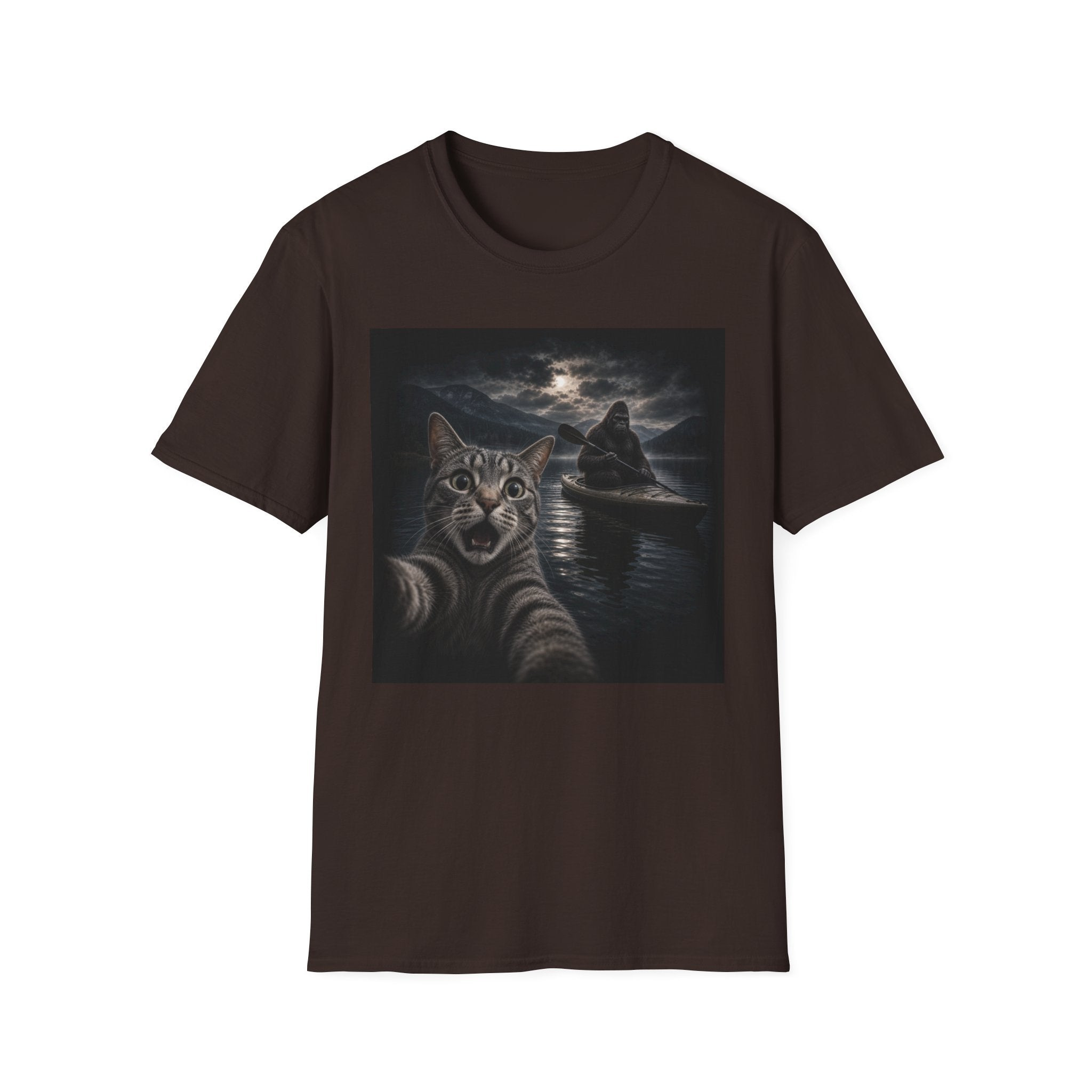 Cat Selfie T‑Shirt — Spooky Moonlit Cat Graphic Tee