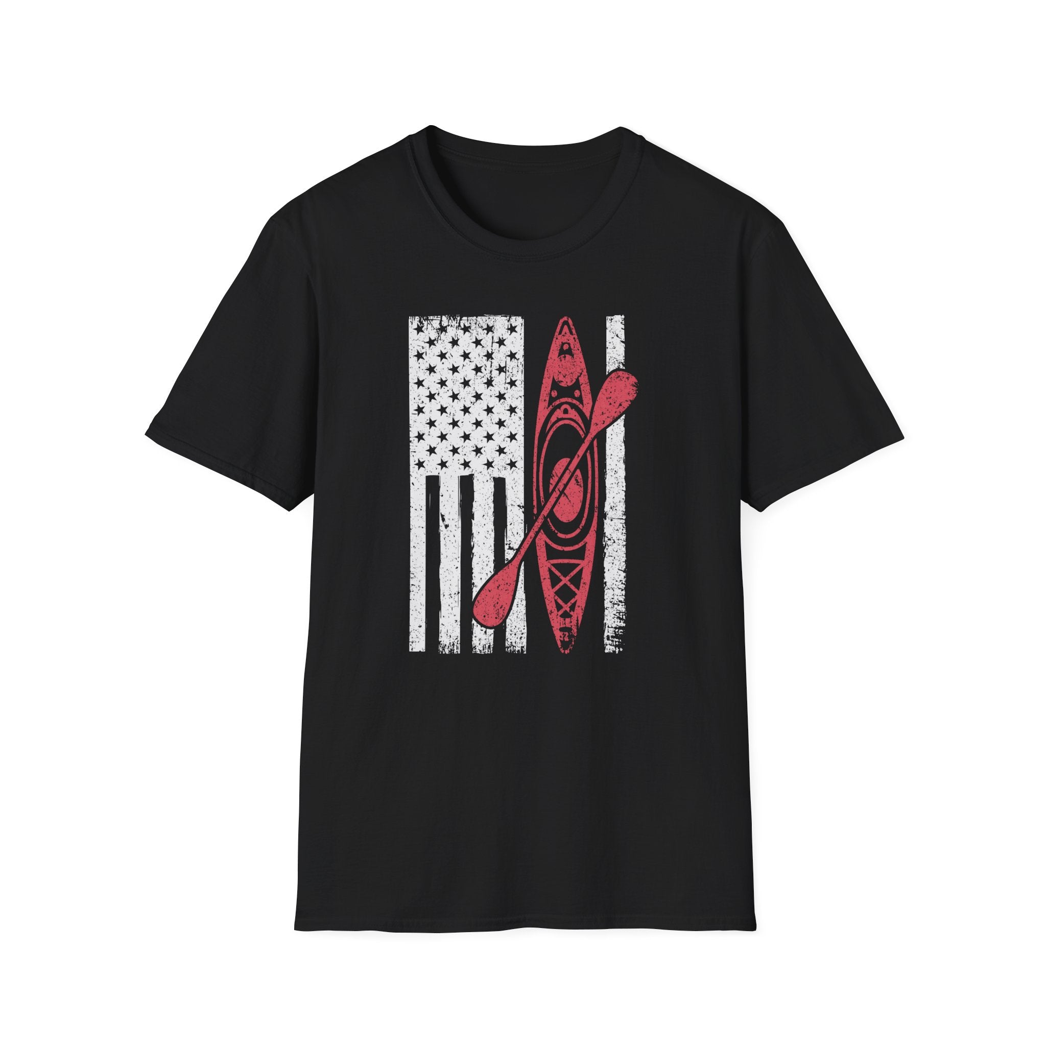 Distressed Patriotic Kayak Design Tee