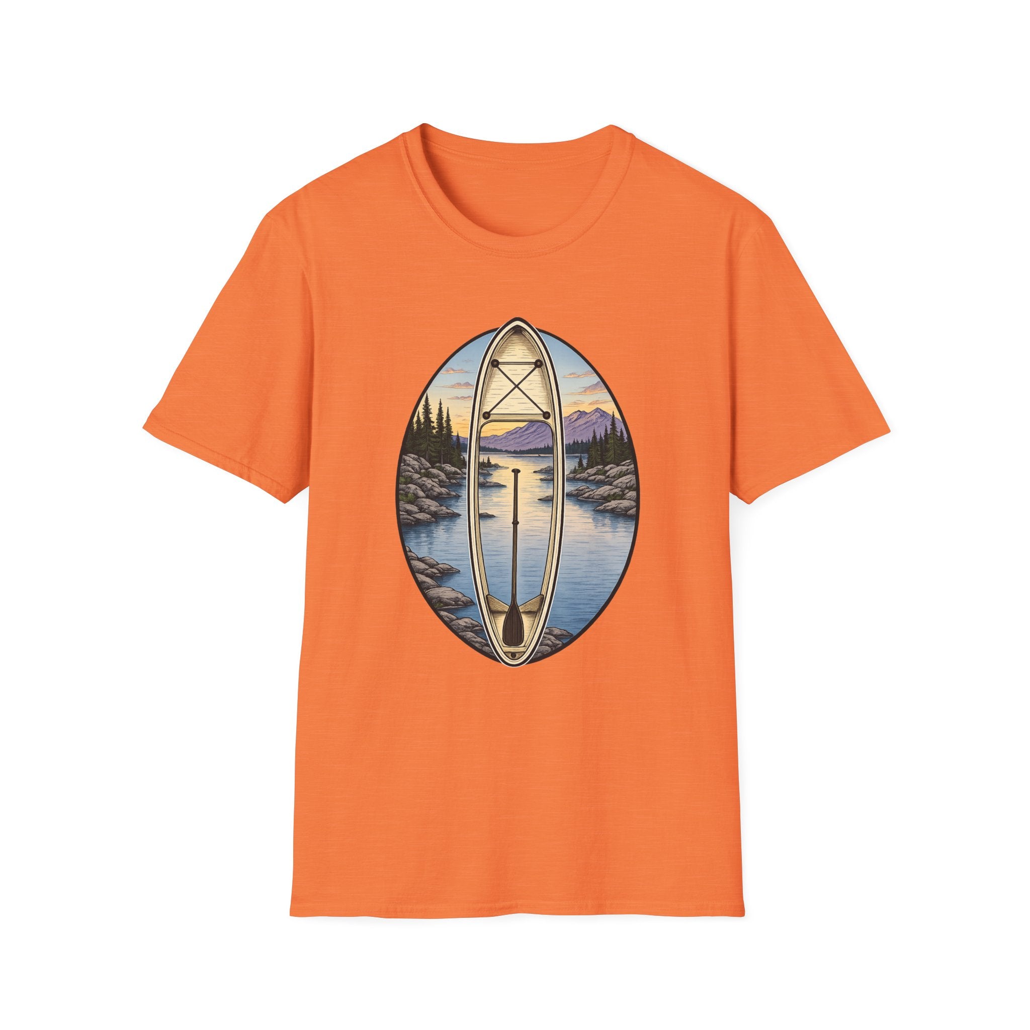 Canoe Sunset Scenic Lake Paddle Tee