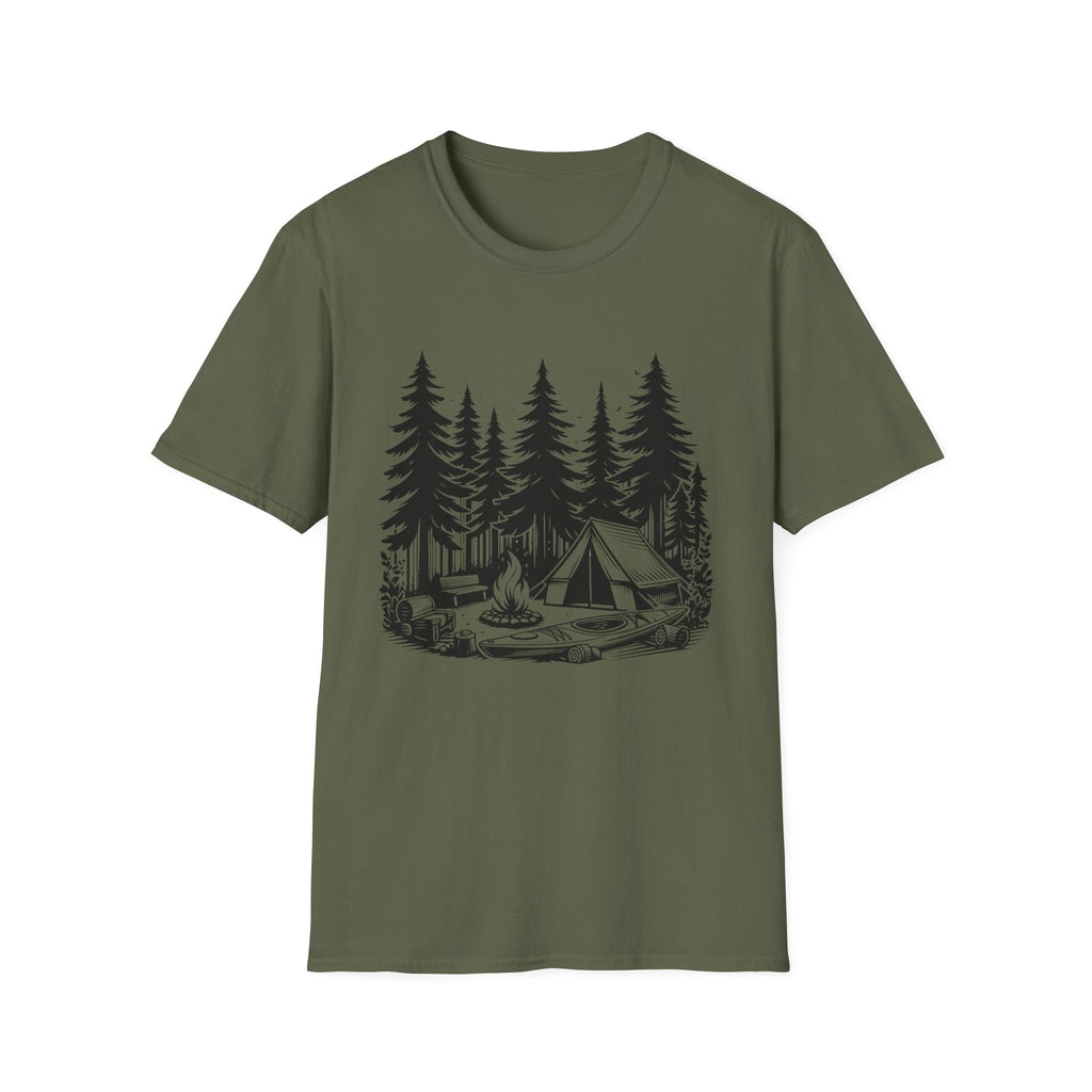 Vintage Forest Campfire kayak Tee