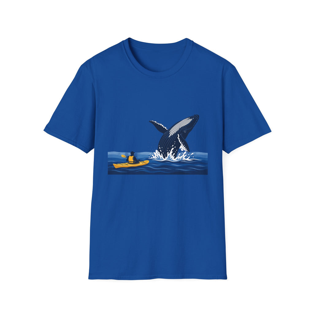 Whale Breach Kayak T-Shirt — Ocean Adventure Tee for Kayakers & Whale Lovers