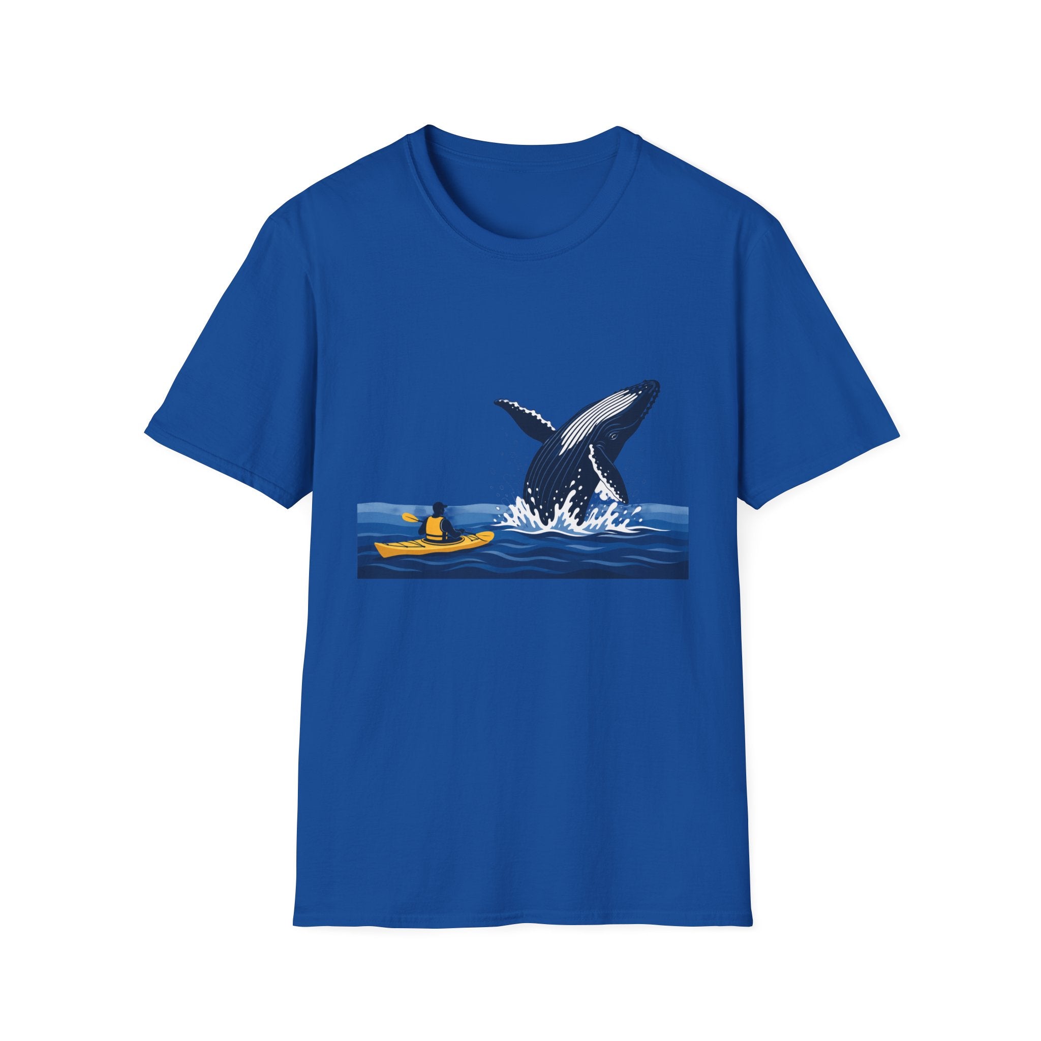Whale Breach Kayak T-Shirt — Ocean Adventure Tee for Kayakers & Whale Lovers