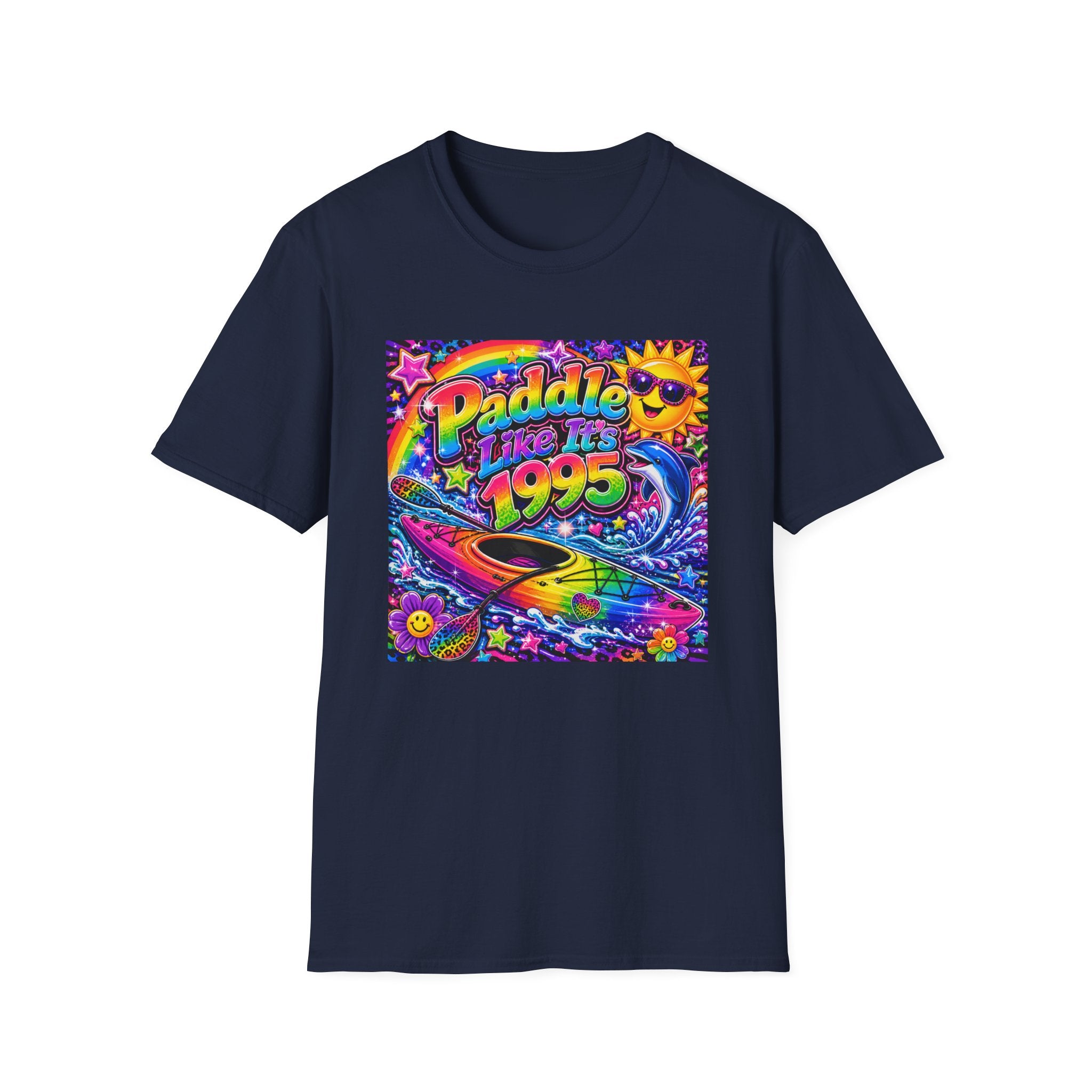 T-Shirt — "Paddle Like It’s 1995" Retro Neon  Graphic