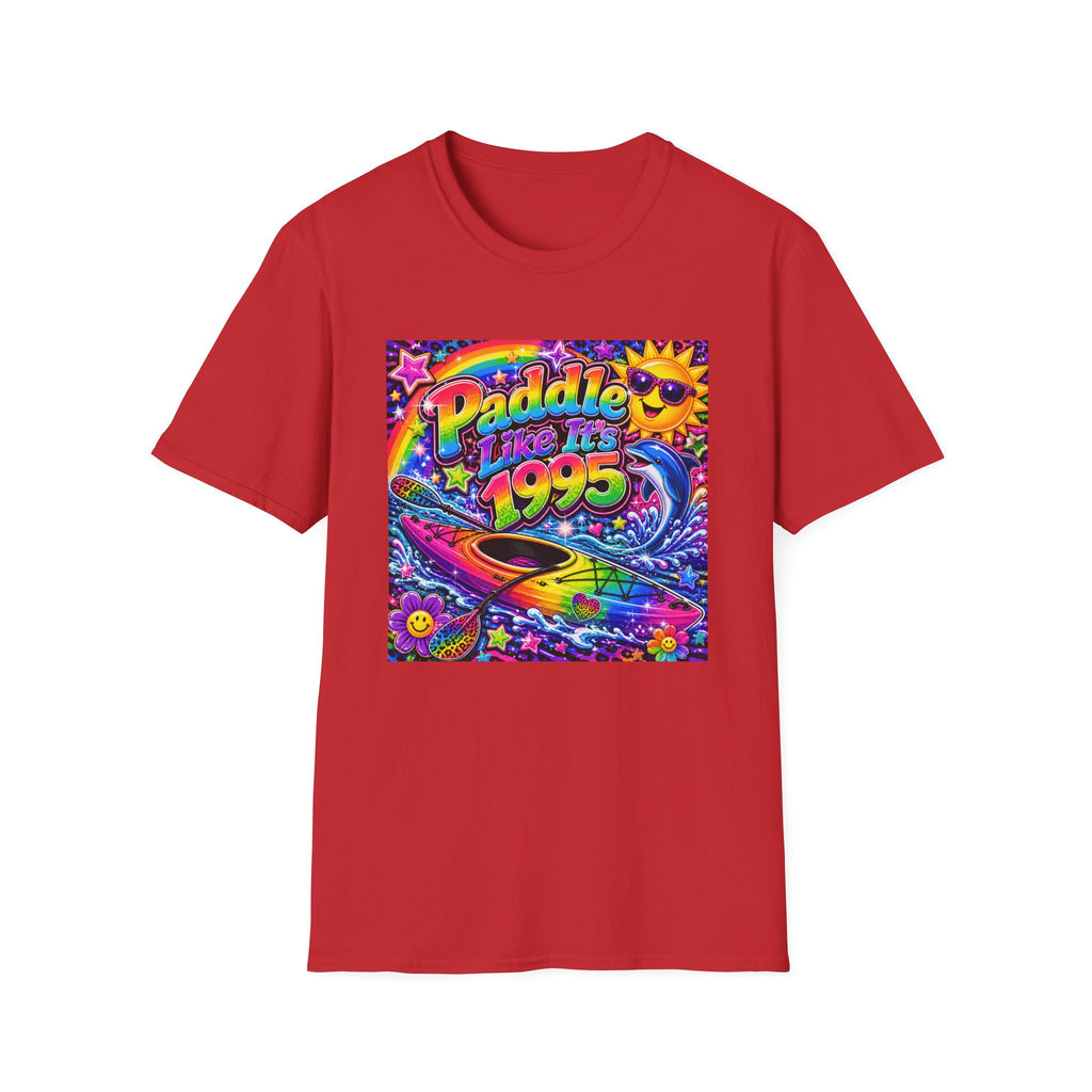 T-Shirt — "Paddle Like It’s 1995" Retro Neon  Graphic