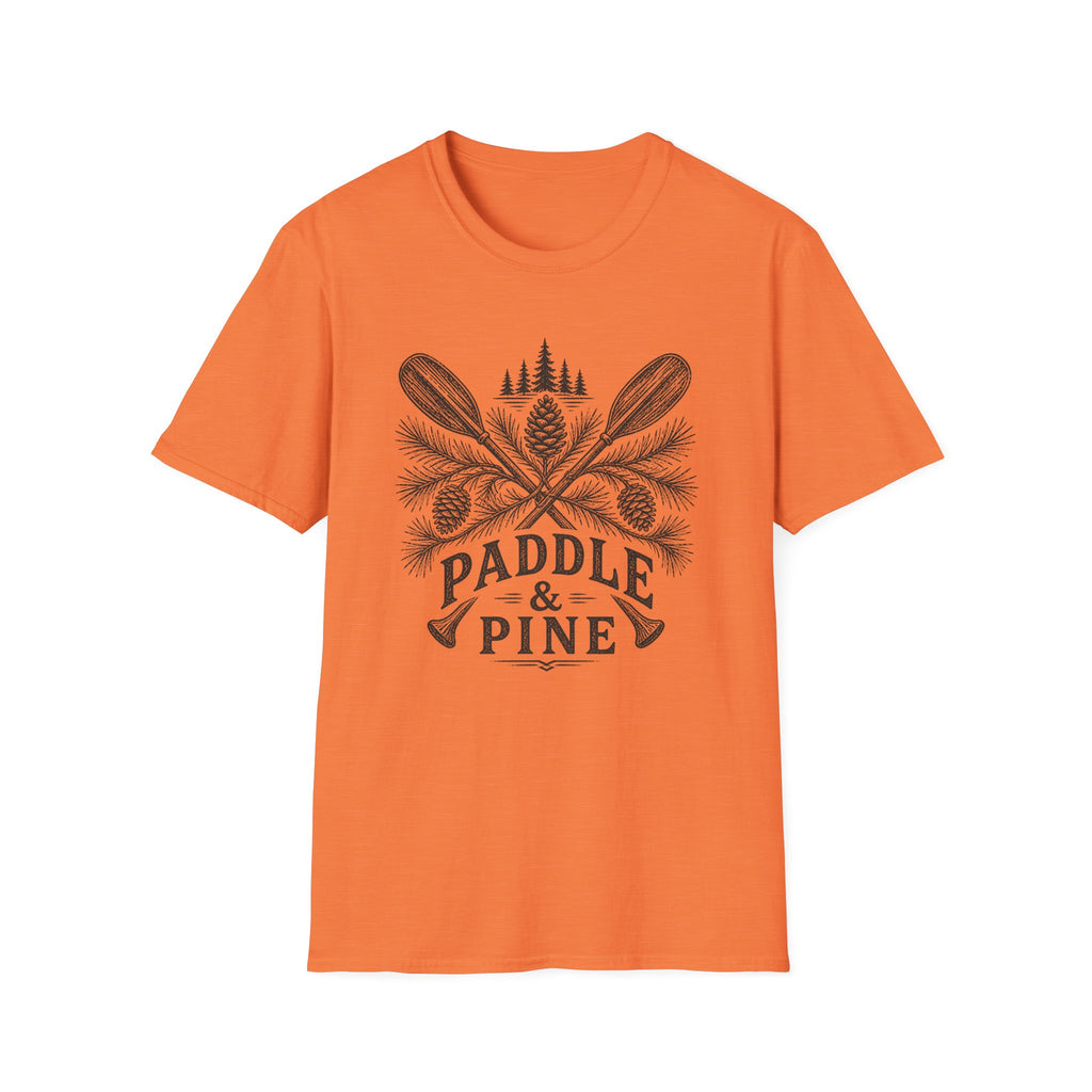 Paddle & Pine T‑Shirt — Rustic Kayak Paddle Outdoor Camping Tee