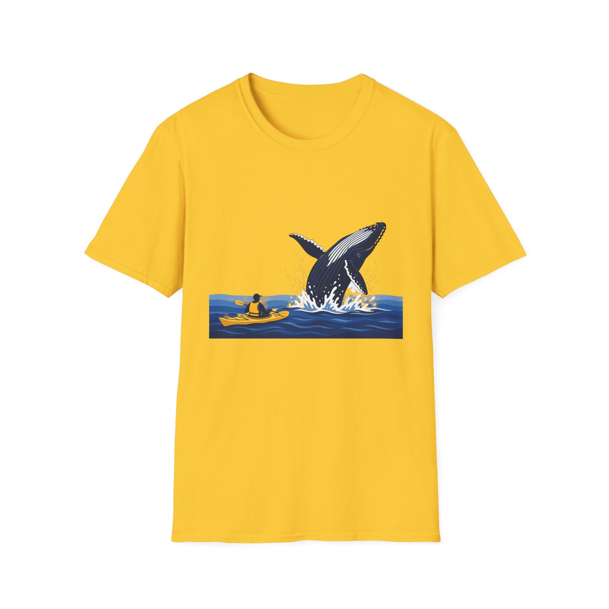 Whale Breach Kayak T-Shirt — Ocean Adventure Tee for Kayakers & Whale Lovers
