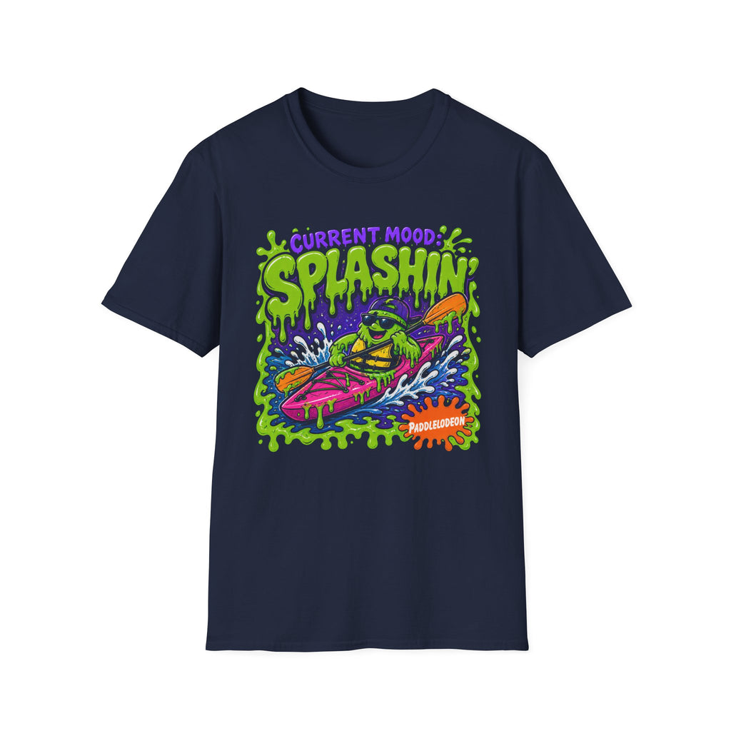 T-Shirt — "Current Mood: Splashin'" Kayaking Frog Tee