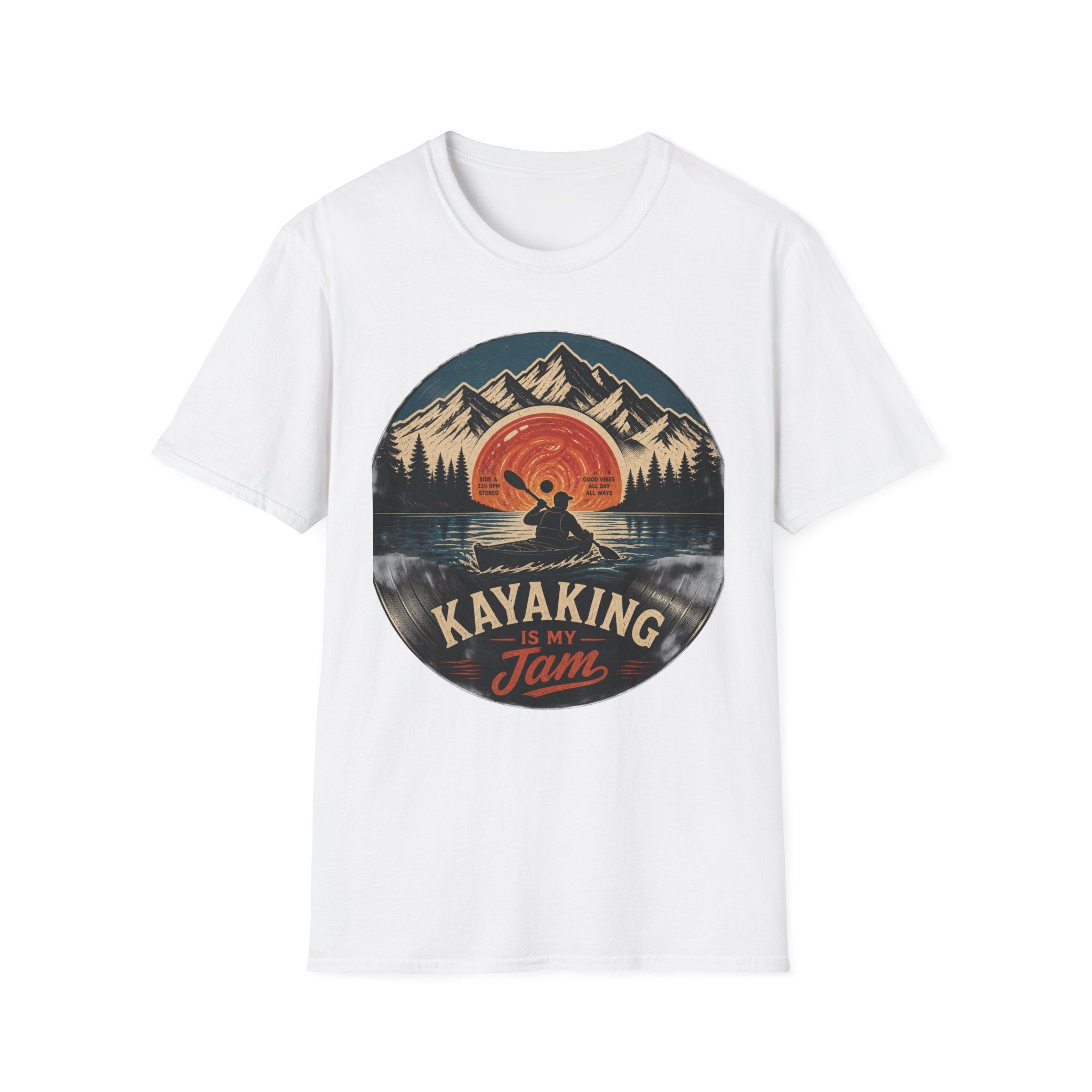 Kayaking Is My Jam T-Shirt — Retro Sunset Kayak Shirt for Paddlers