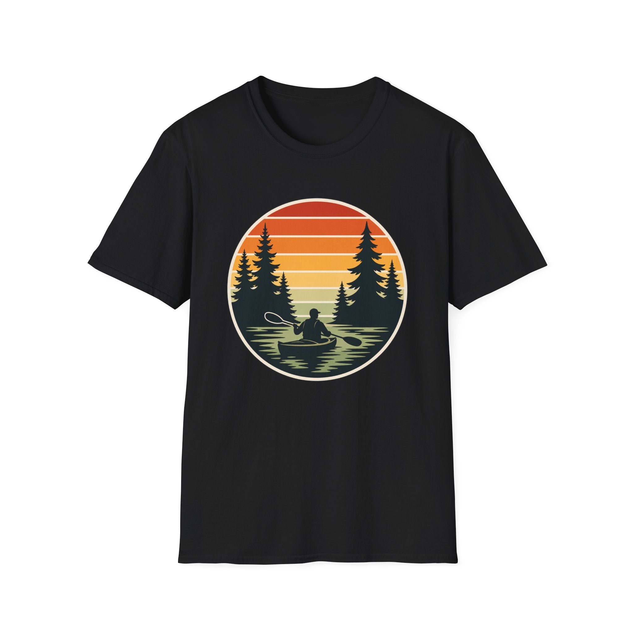 Kayak Sunset Retro T-Shirt