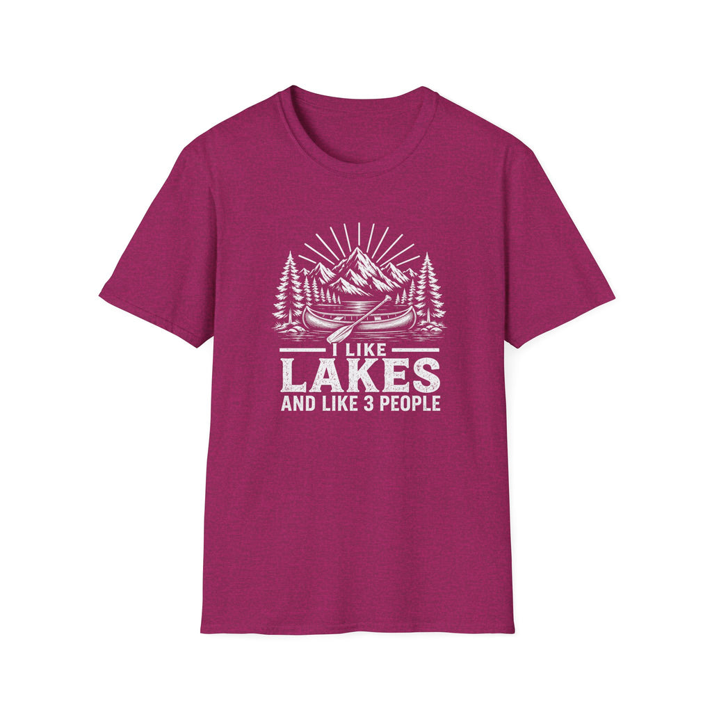 Lake Canoe T-Shirt — "I Like Lakes and Like 3 People" Outdoor Camping Shirt