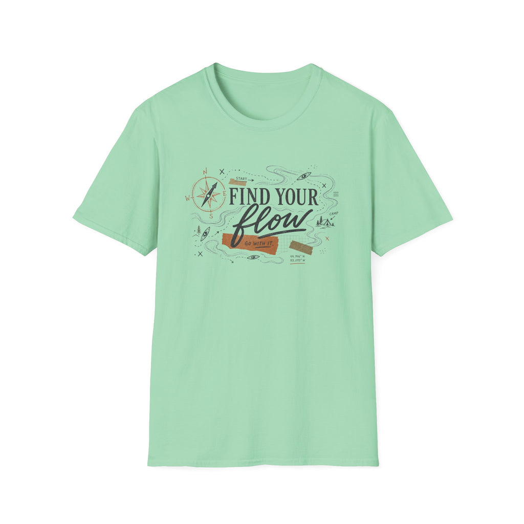 Find Your Flow T-Shirt — Kayak & Compass Adventure Tee