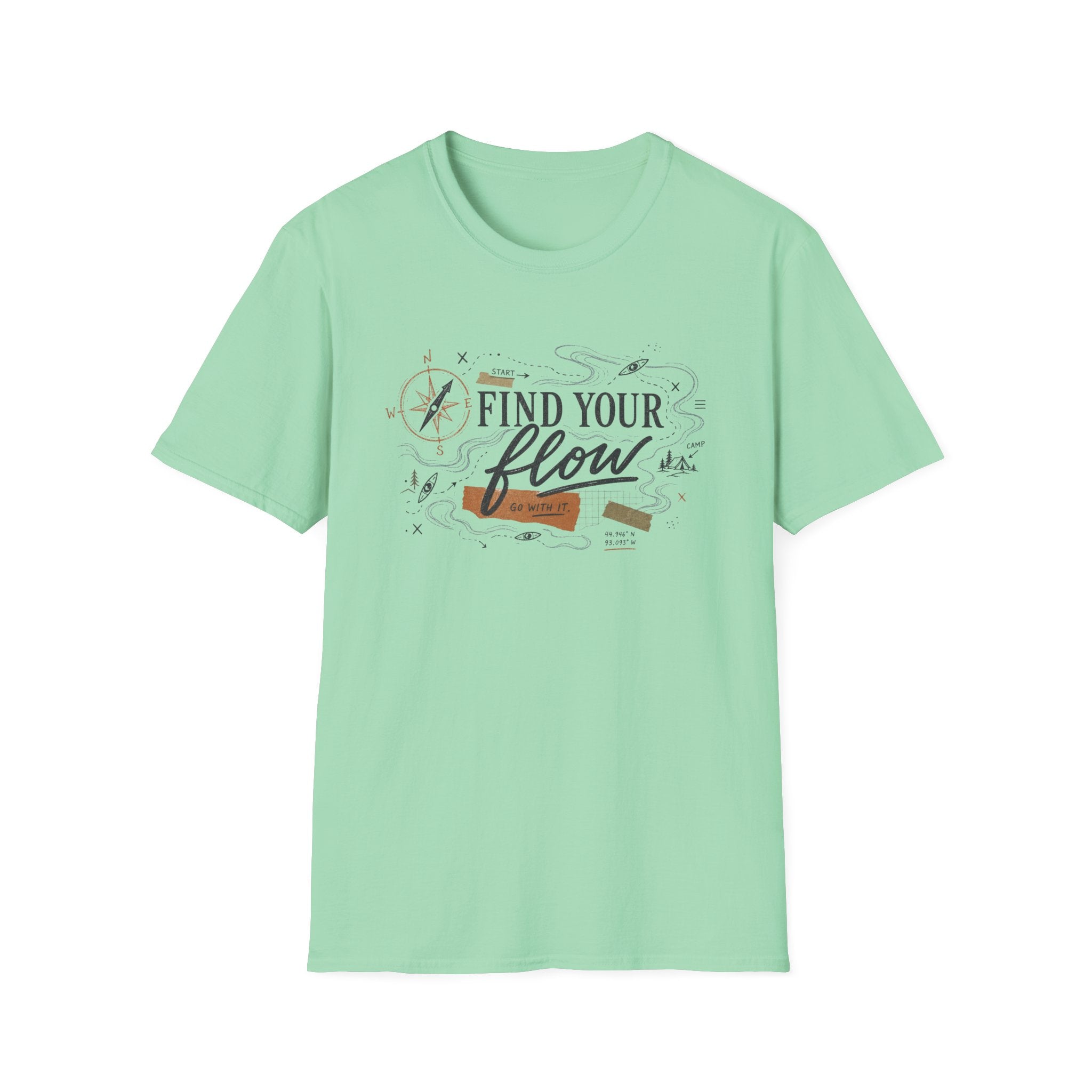 Find Your Flow T-Shirt — Kayak & Compass Adventure Tee