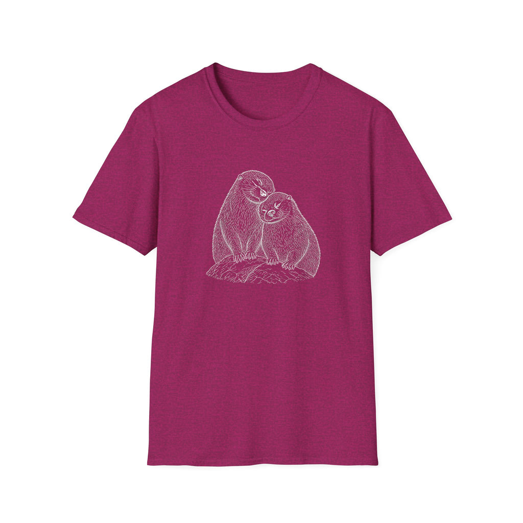 Otter Love T-Shirt — Hand-Drawn Pair Illustration
