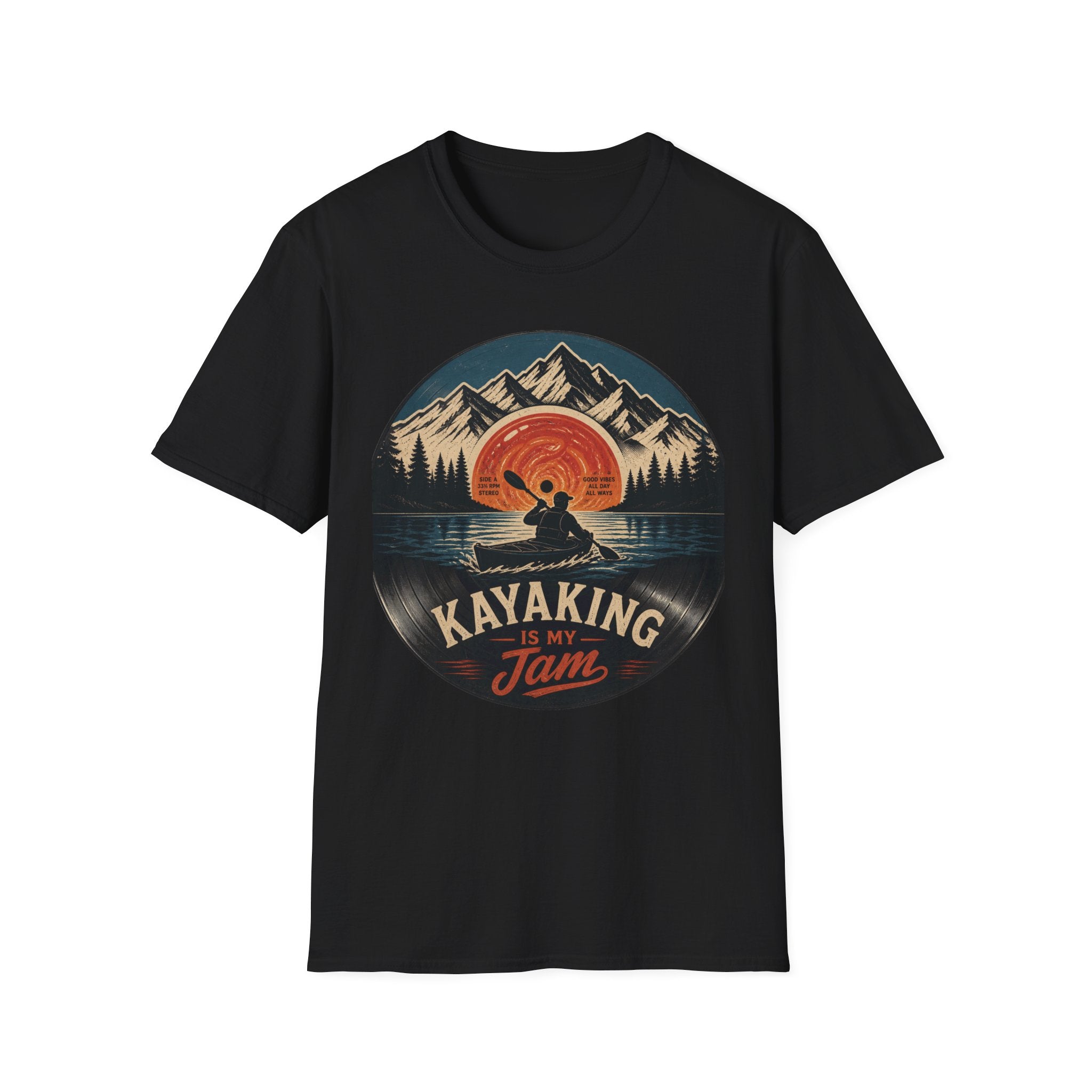 Kayaking Is My Jam T-Shirt — Retro Sunset Kayak Shirt for Paddlers