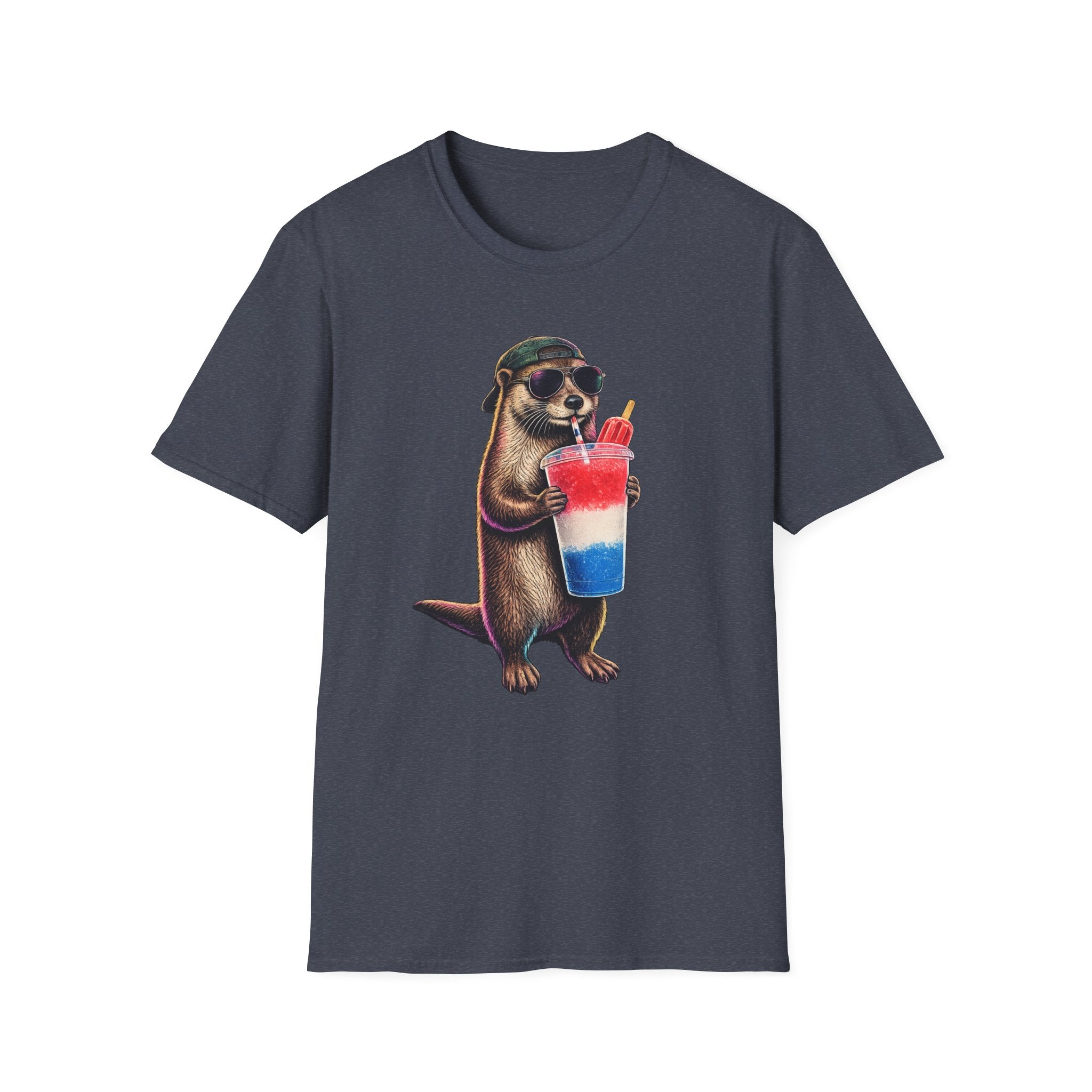 Otter Drinking a red, white, and blue slushy 250th