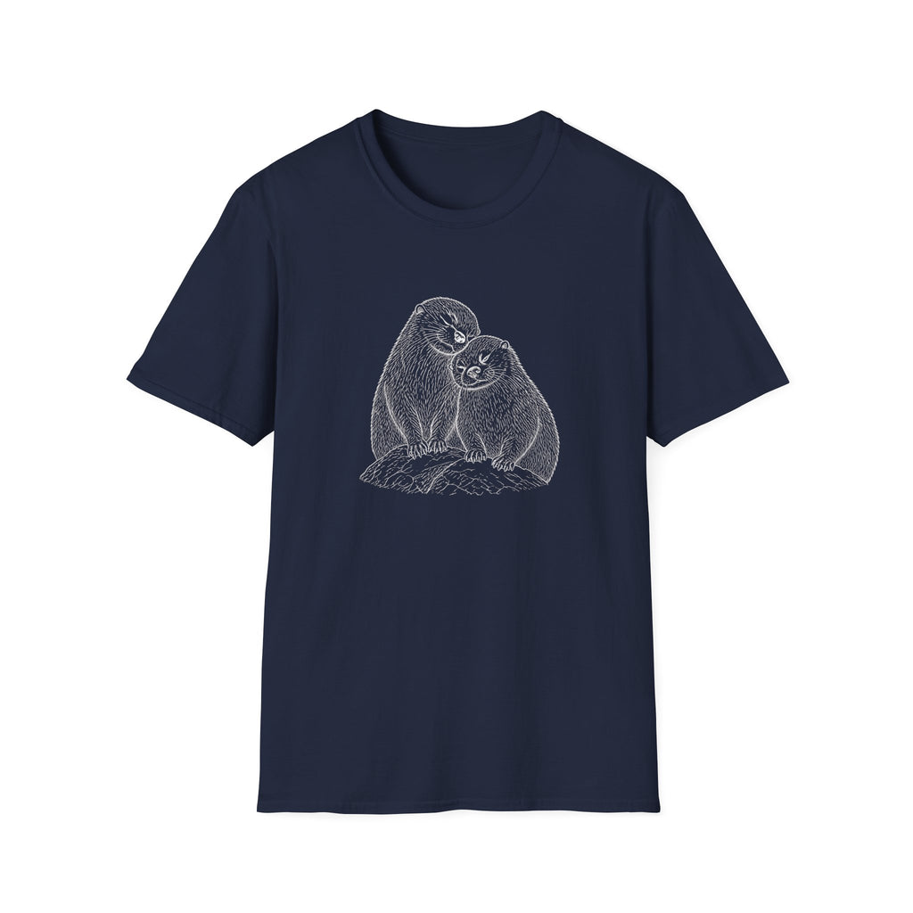 Otter Love T-Shirt — Hand-Drawn Pair Illustration
