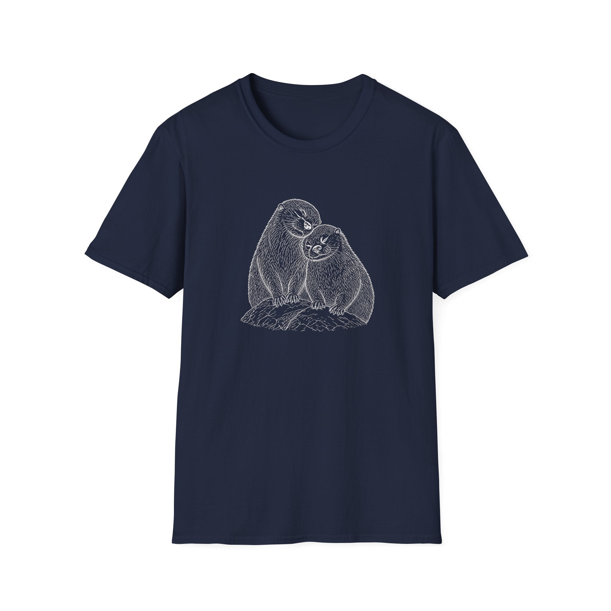 Otter Love T-Shirt — Hand-Drawn Pair Illustration