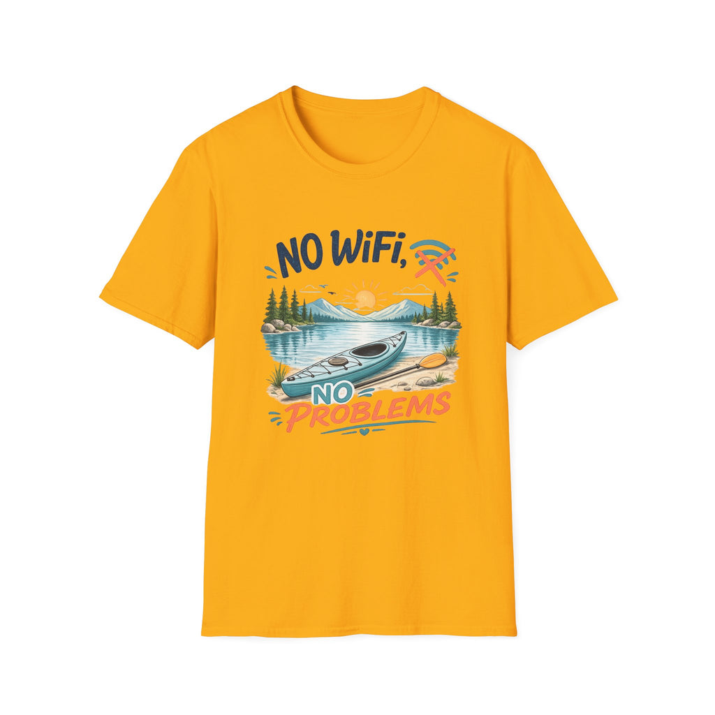 No WiFi No Problems T-Shirt – Lake Kayak Outdoors Graphic Tee