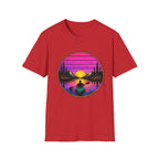 Sunset Kayak T-Shirt — Retro Mountain Lake Design