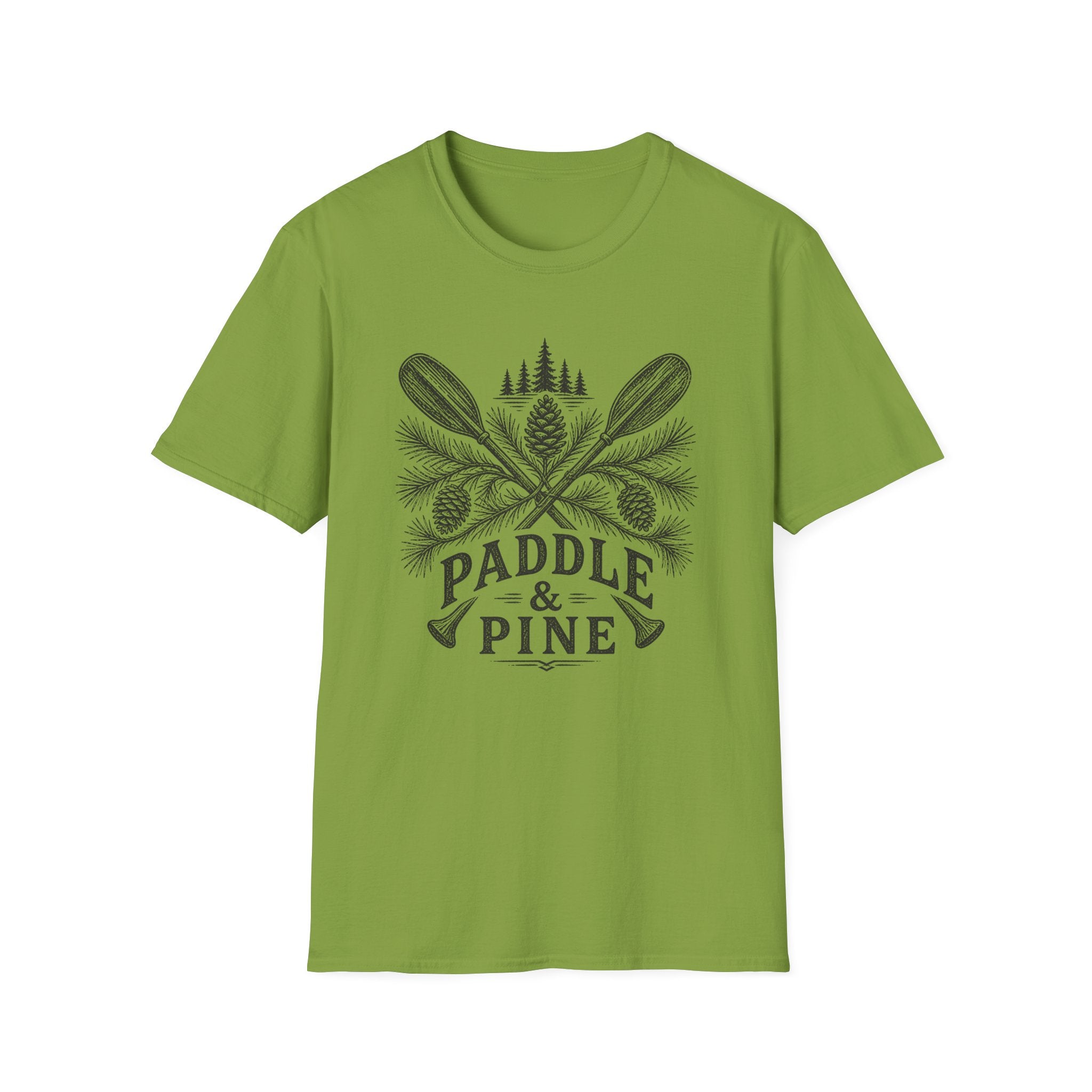 Paddle & Pine T‑Shirt — Rustic Kayak Paddle Outdoor Camping Tee