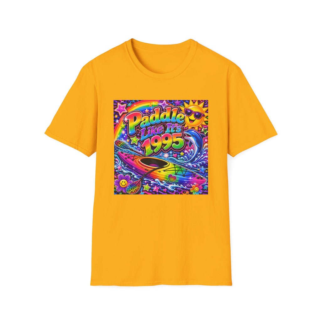 T-Shirt — "Paddle Like It’s 1995" Retro Neon  Graphic