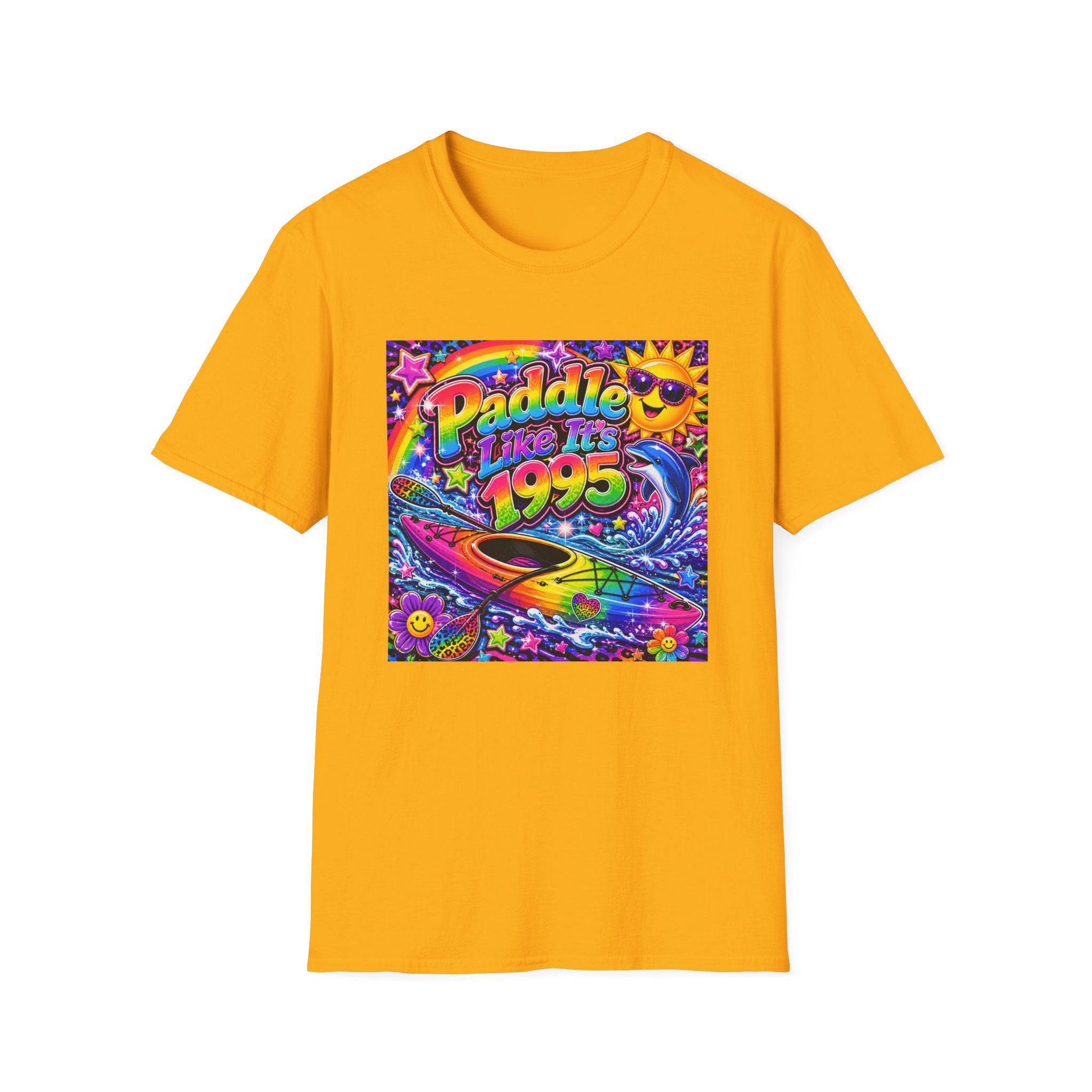T-Shirt — "Paddle Like It’s 1995" Retro Neon  Graphic