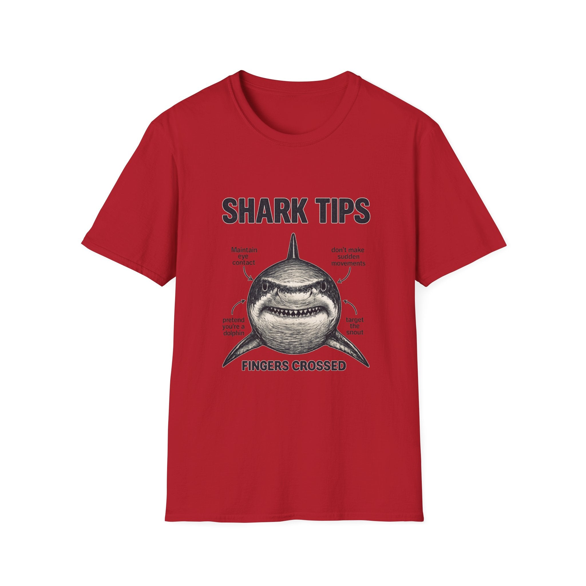 Shark Tips T-Shirt — 'Fingers Crossed' Funny Shark Tee
