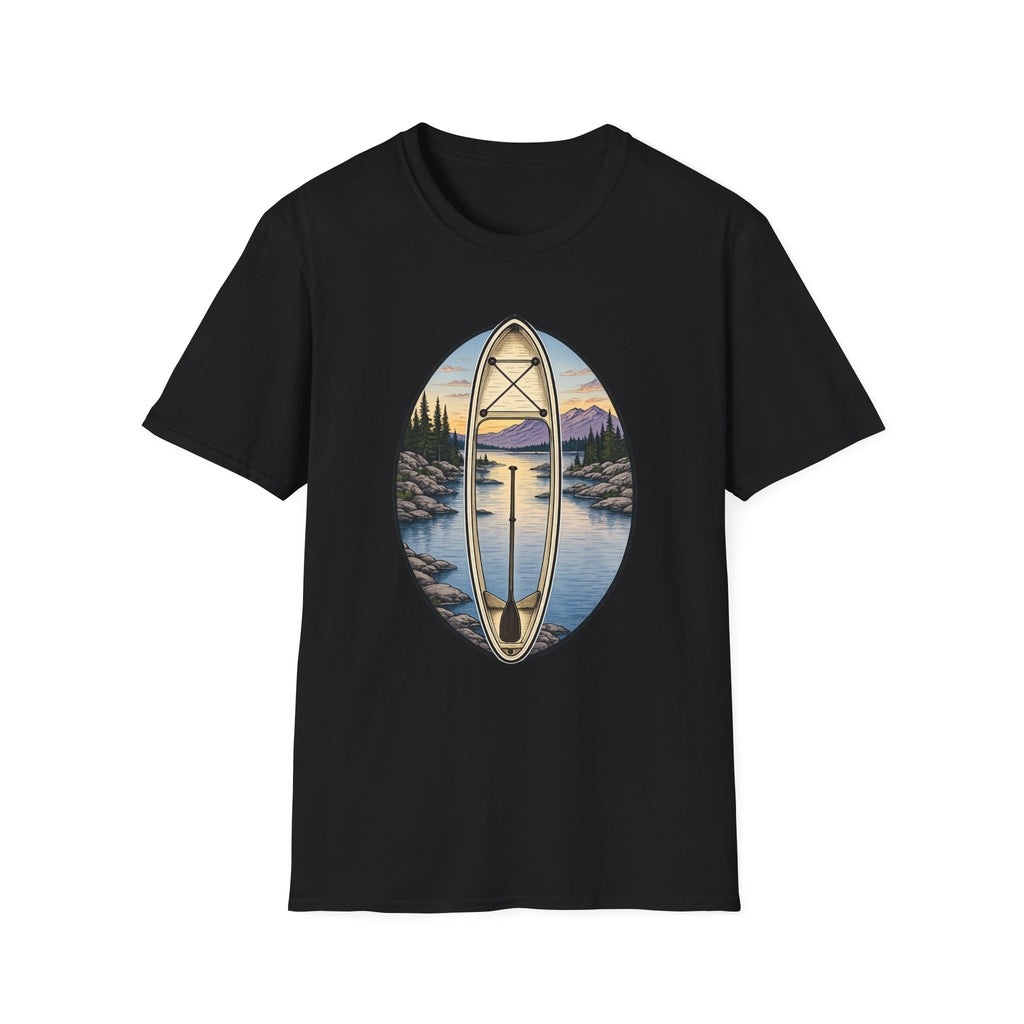 Canoe Sunset Scenic Lake Paddle Tee