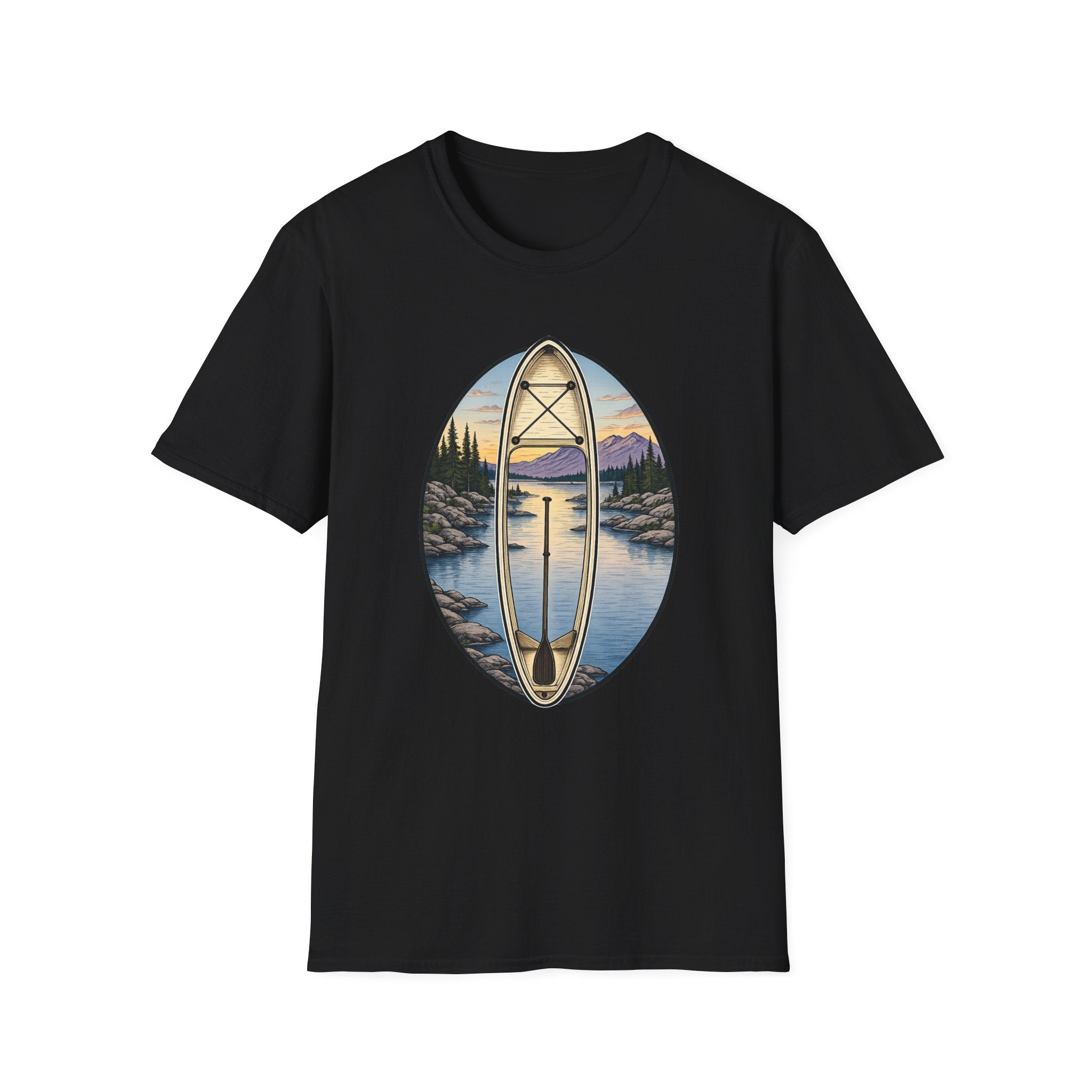 Canoe Sunset Scenic Lake Paddle Tee
