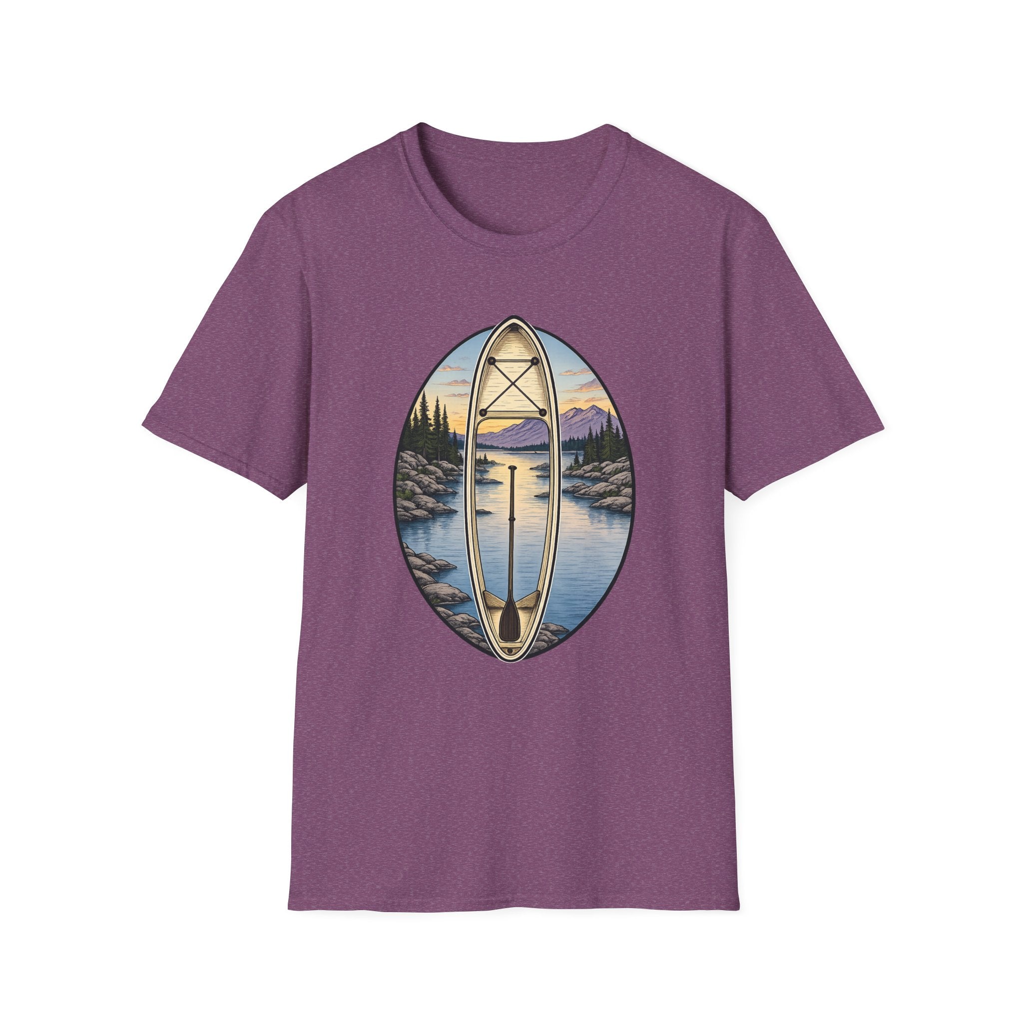 Canoe Sunset Scenic Lake Paddle Tee
