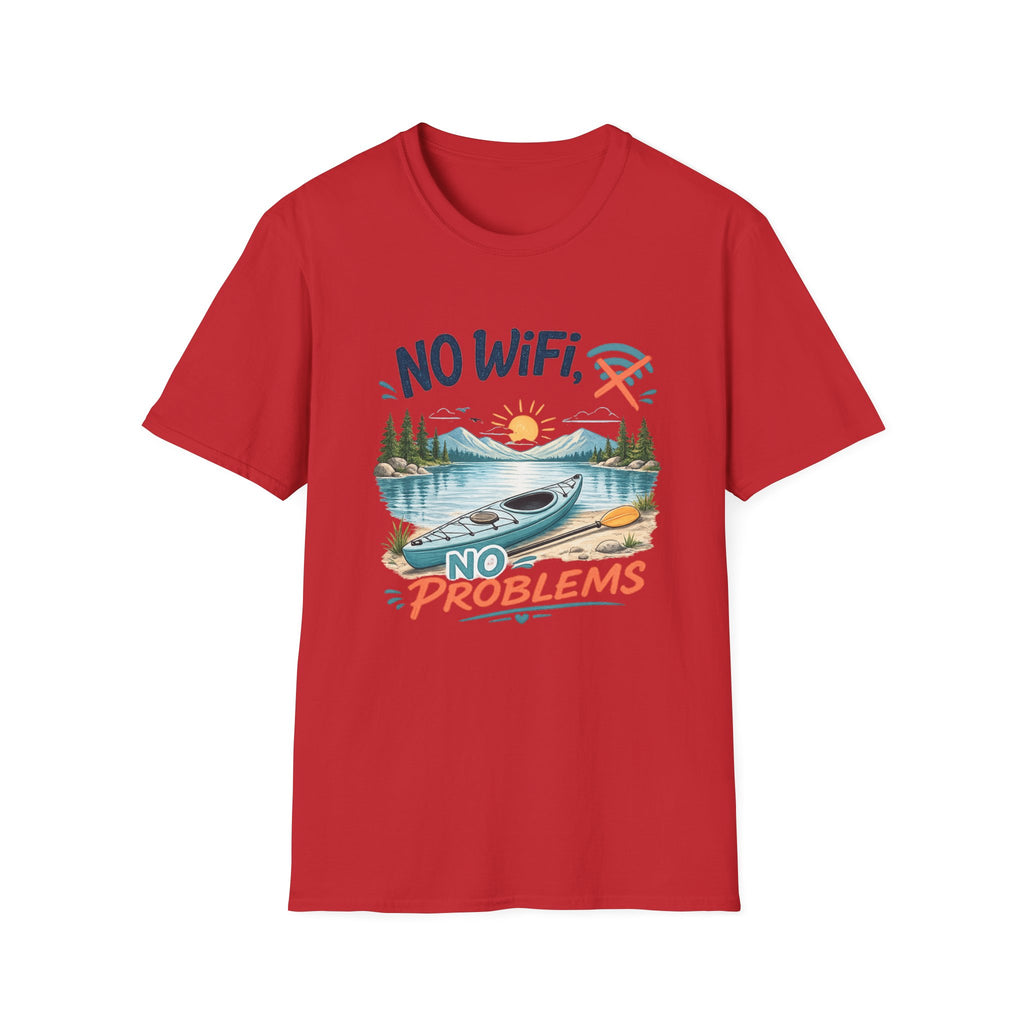 No WiFi No Problems T-Shirt – Lake Kayak Outdoors Graphic Tee