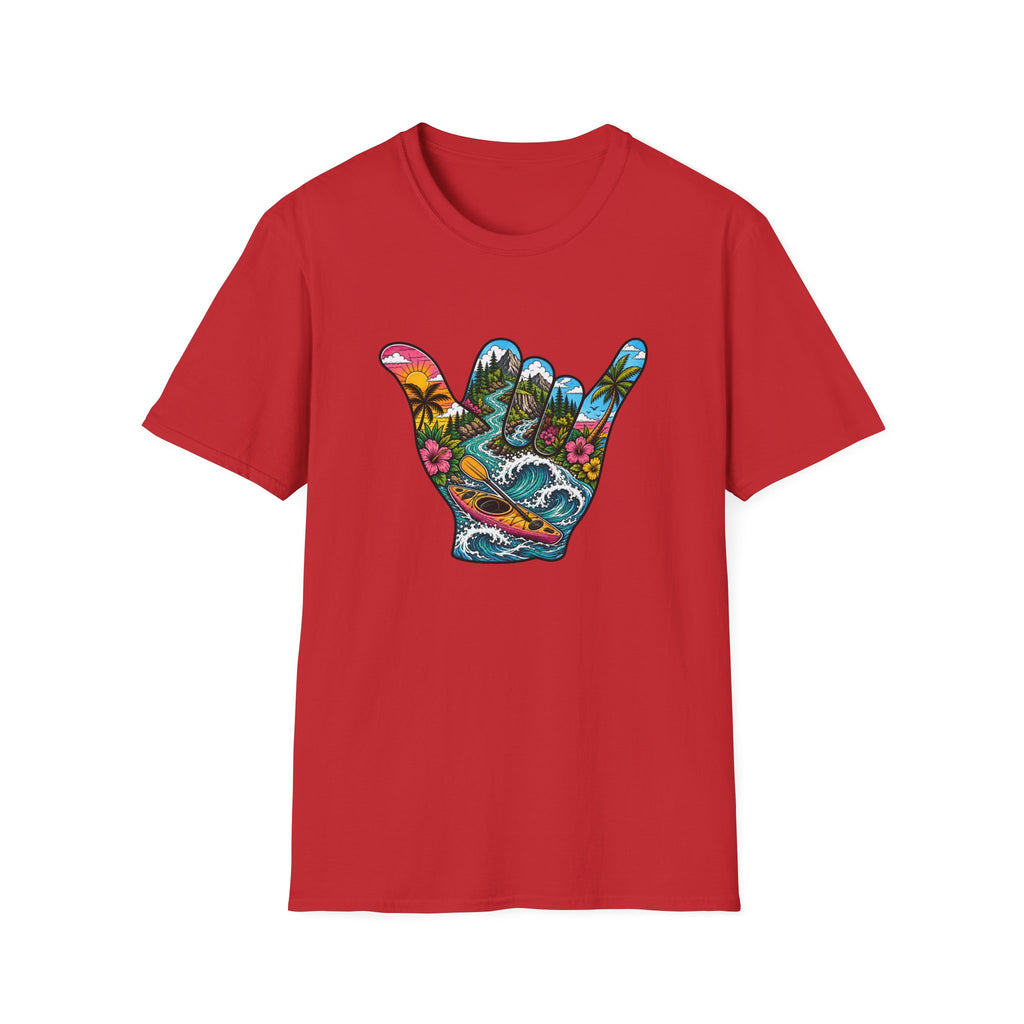 Shaka Vibes T-Shirt — Tropical Beach Hand Graphic