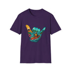 Shaka Kayak Vibes T-Shirt — Tropical Beach Hand Graphic