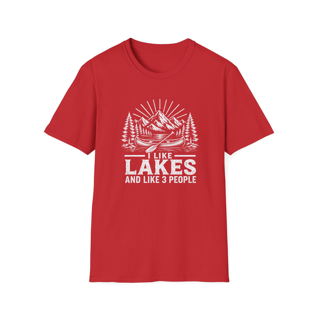 Lake Canoe T-Shirt — "I Like Lakes and Like 3 People" Outdoor Camping Shirt