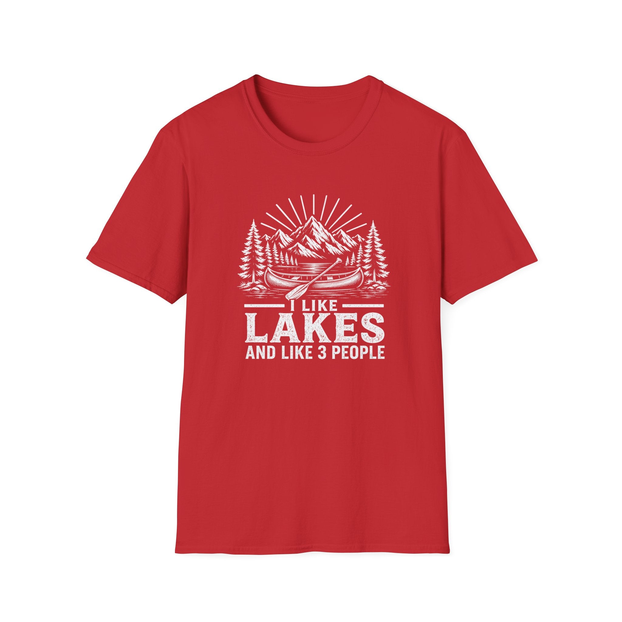 Lake Canoe T-Shirt — "I Like Lakes and Like 3 People" Outdoor Camping Shirt