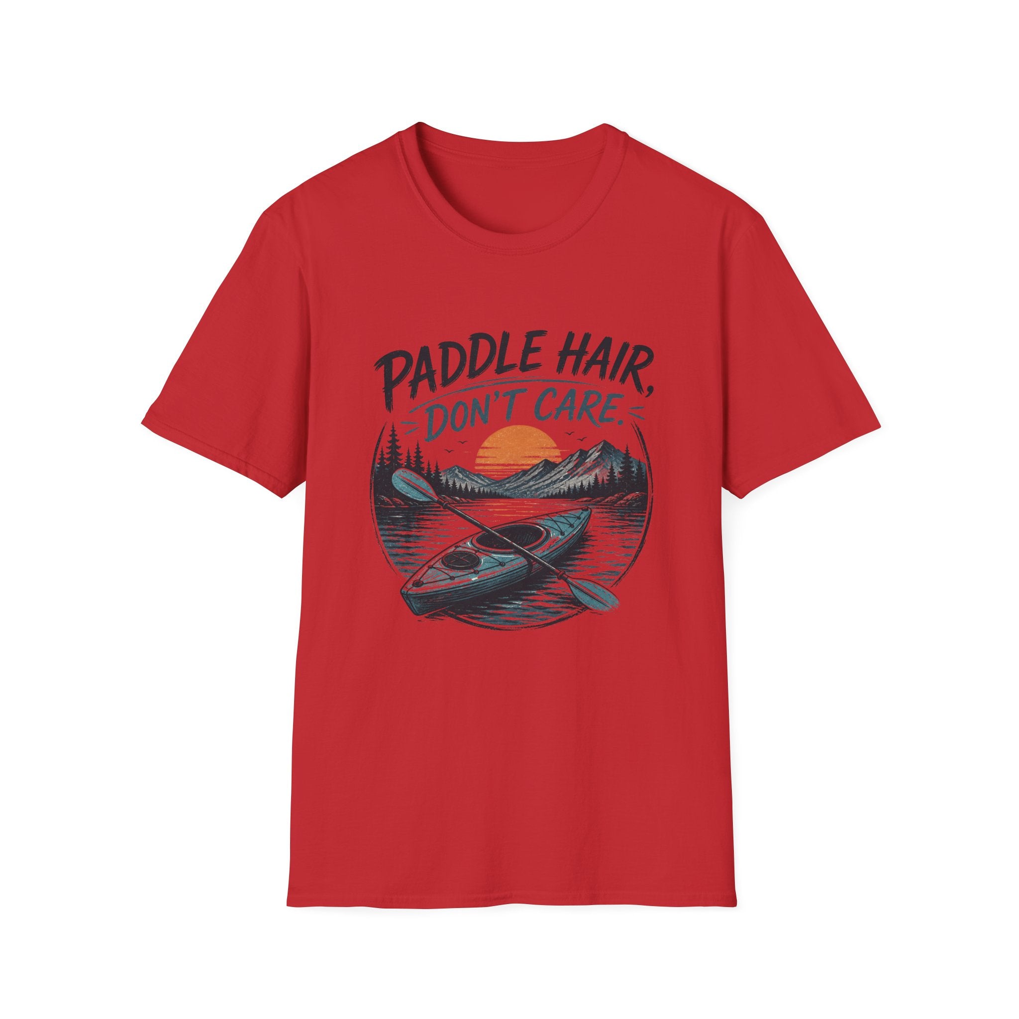 Paddle Hair Don't Care Kayak T-Shirt – Funny Tee for Outdoor Lovers