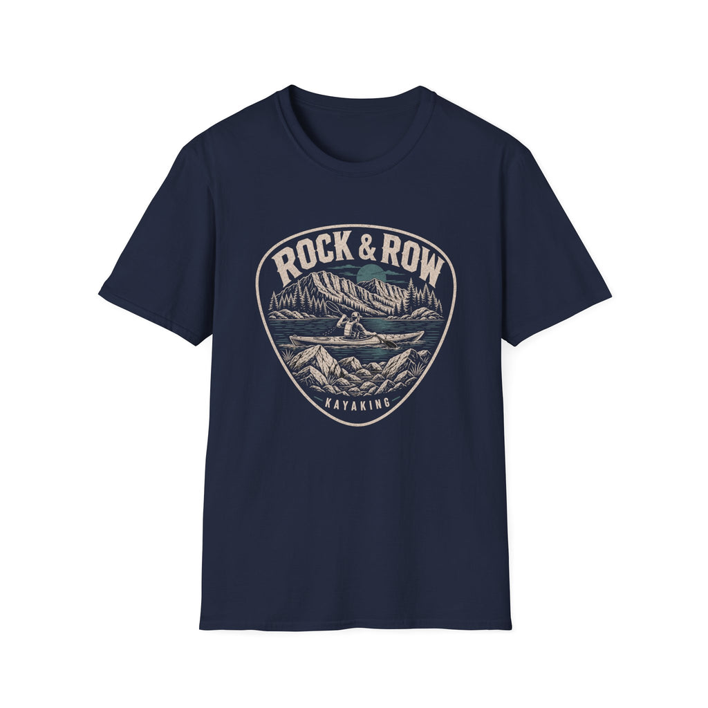 Rock & Row Kayaking T-Shirt — Vintage Outdoor Shirt for Paddlers