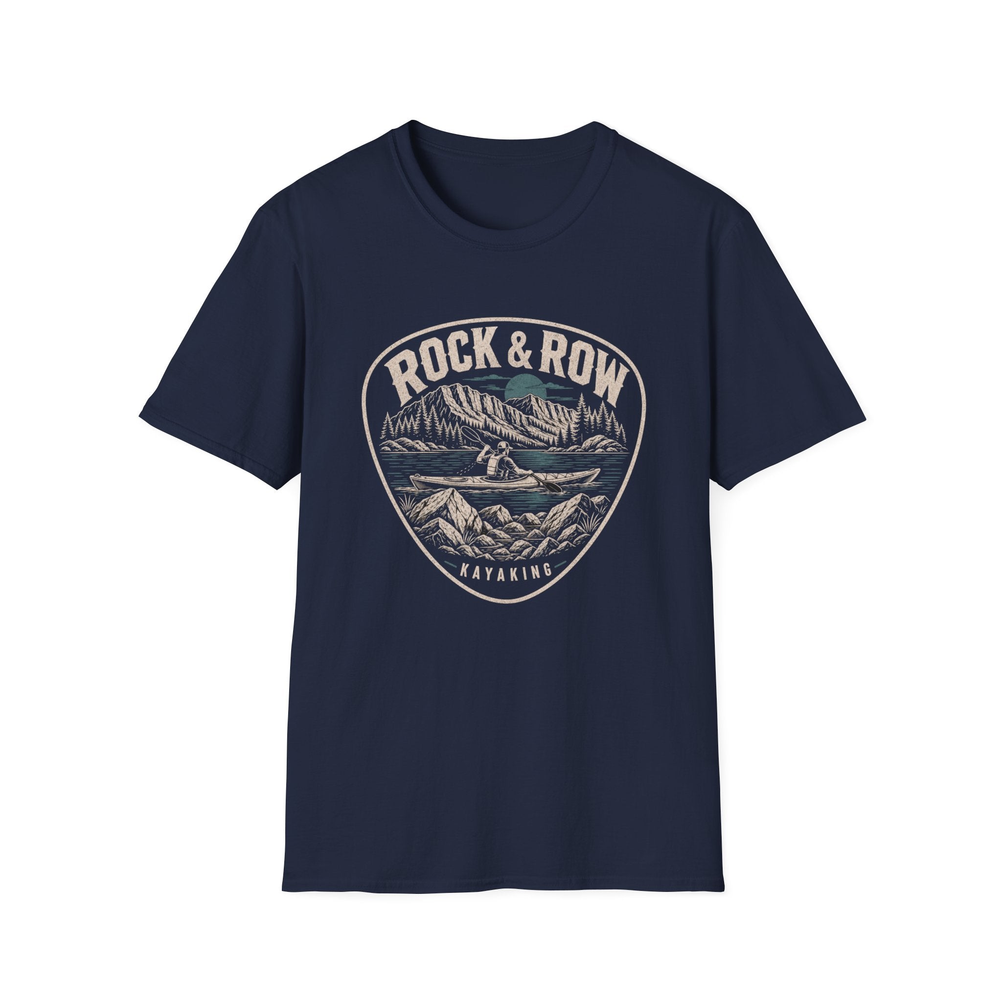 Rock & Row Kayaking T-Shirt — Vintage Outdoor Shirt for Paddlers