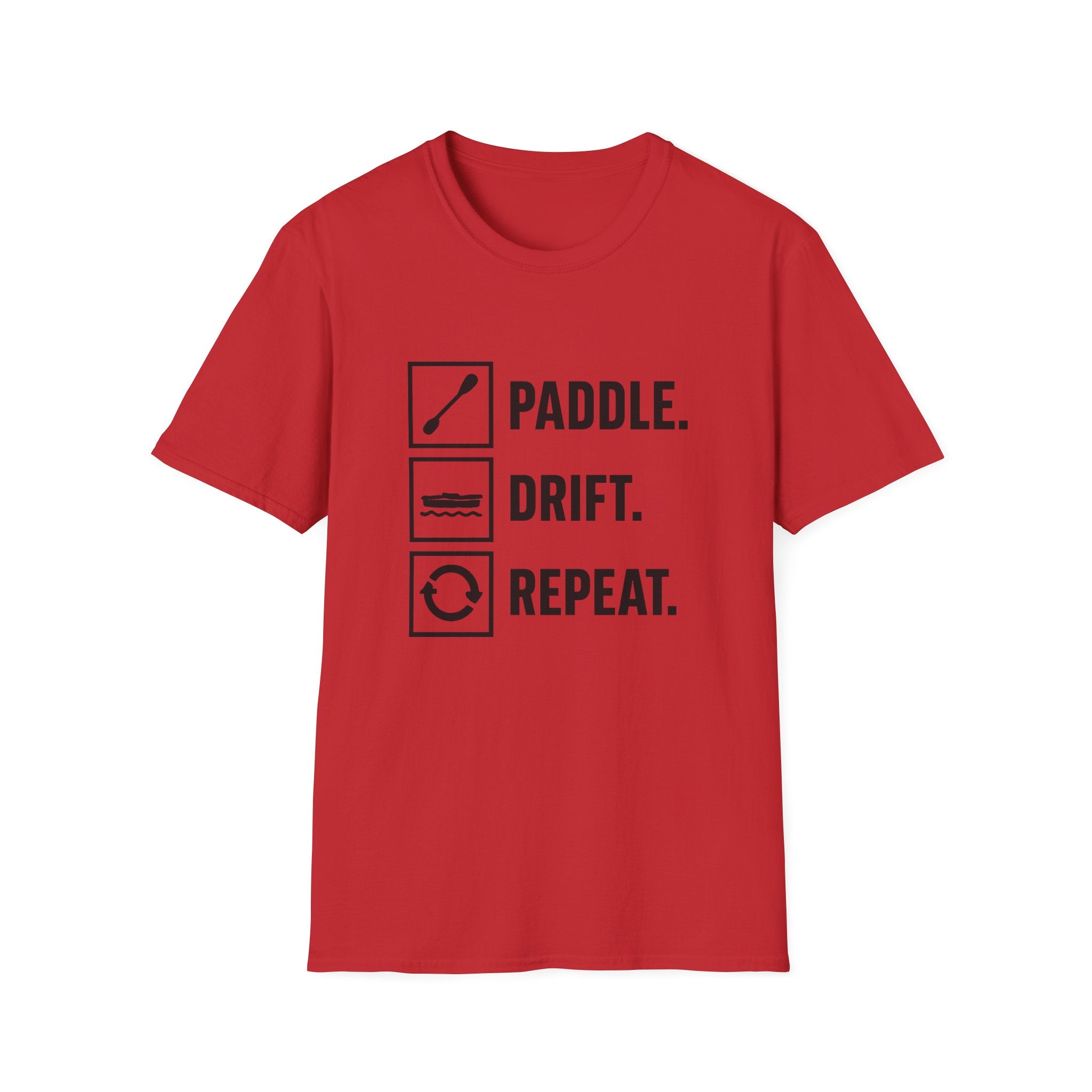 Paddle. Drift. Repeat. T-Shirt — Kayaking Graphic Tee