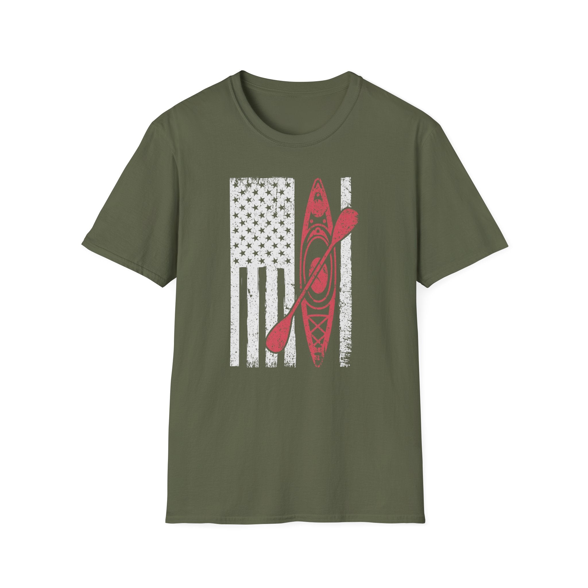 Distressed Patriotic Kayak Design Tee