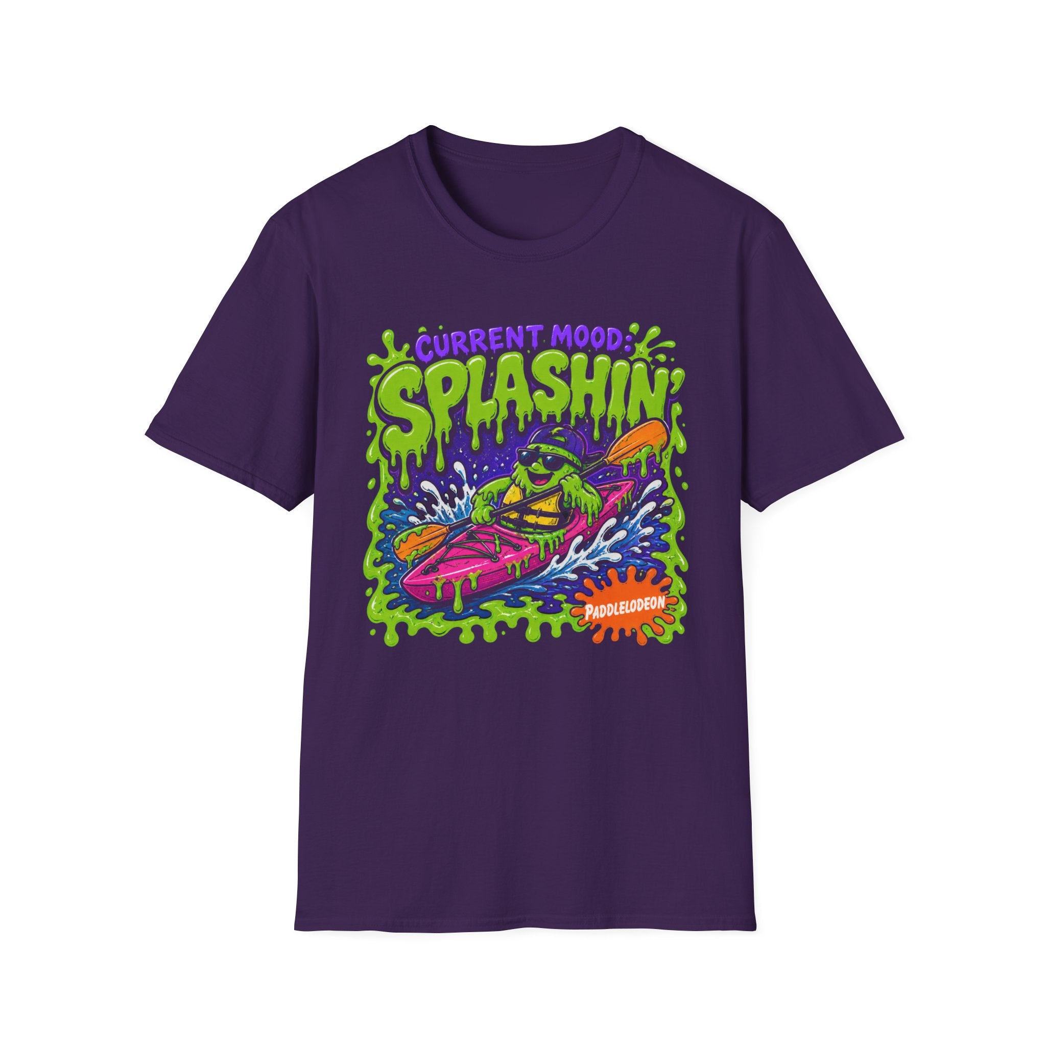 T-Shirt — "Current Mood: Splashin'" Kayaking Frog Tee