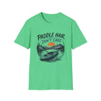 Paddle Hair Don't Care Kayak T-Shirt – Funny Tee for Outdoor Lovers