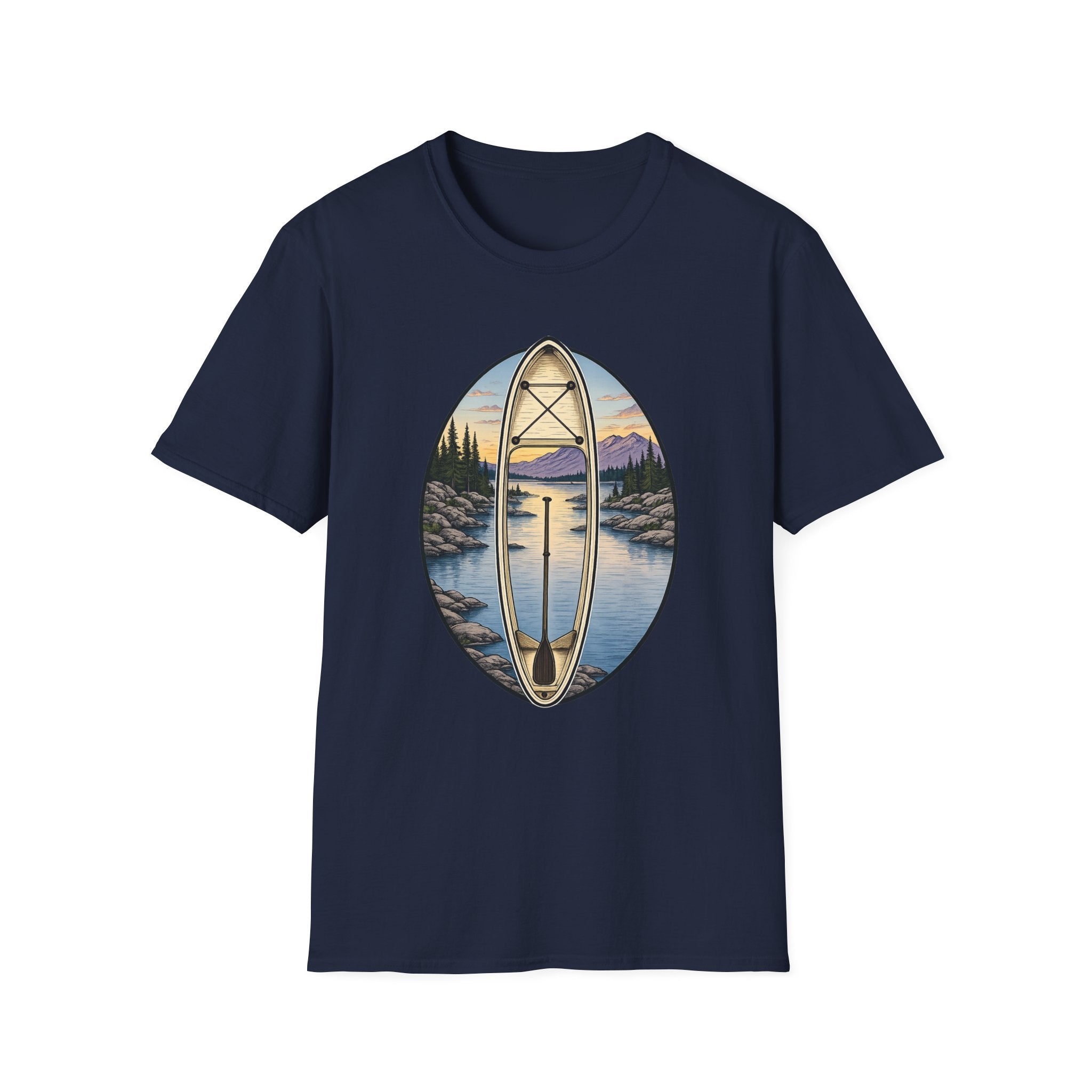Canoe Sunset Scenic Lake Paddle Tee