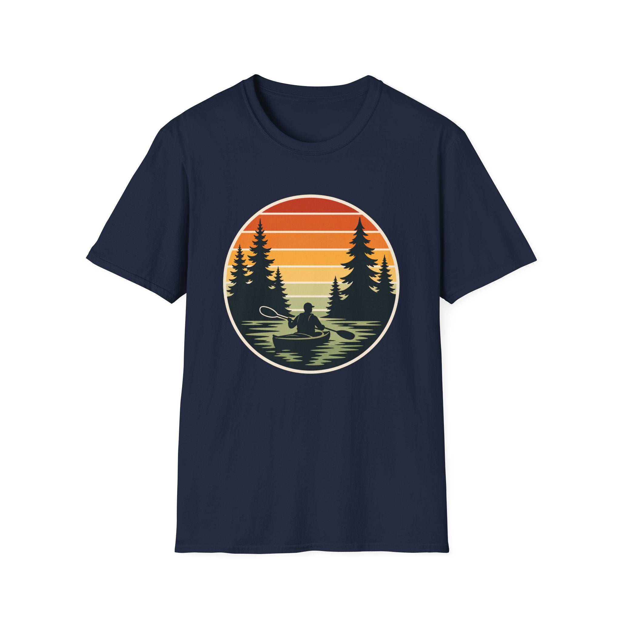 Kayak Sunset Retro T-Shirt