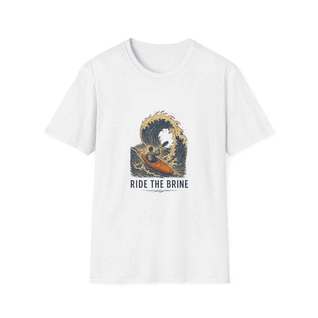 Ride the Brine Kayak T-Shirt — Vintage Wave Kayak Graphic Tee
