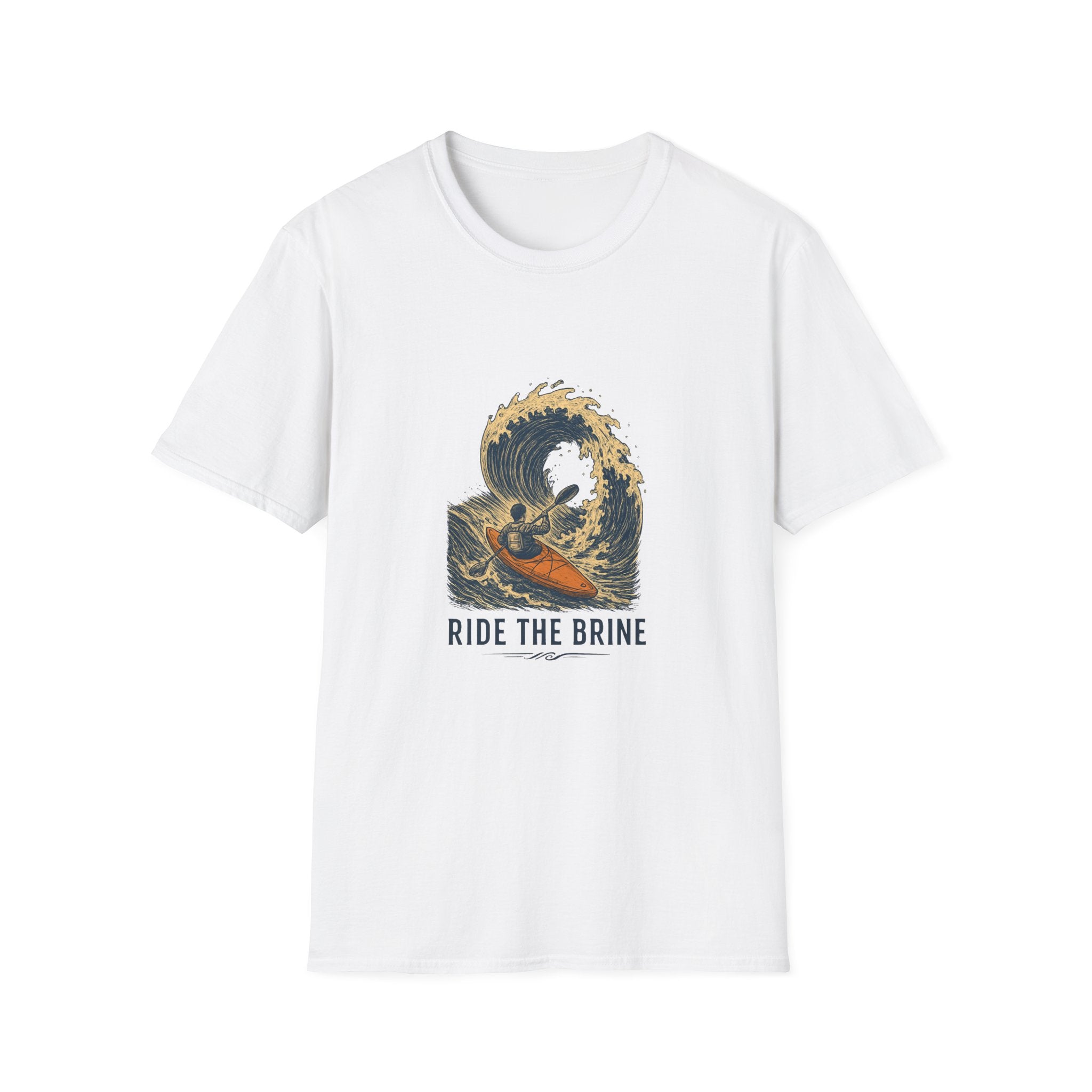 Ride the Brine Kayak T-Shirt — Vintage Wave Kayak Graphic Tee