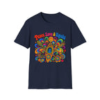 Peace, Love & Kayaks T-Shirt — Retro Hippie Tee